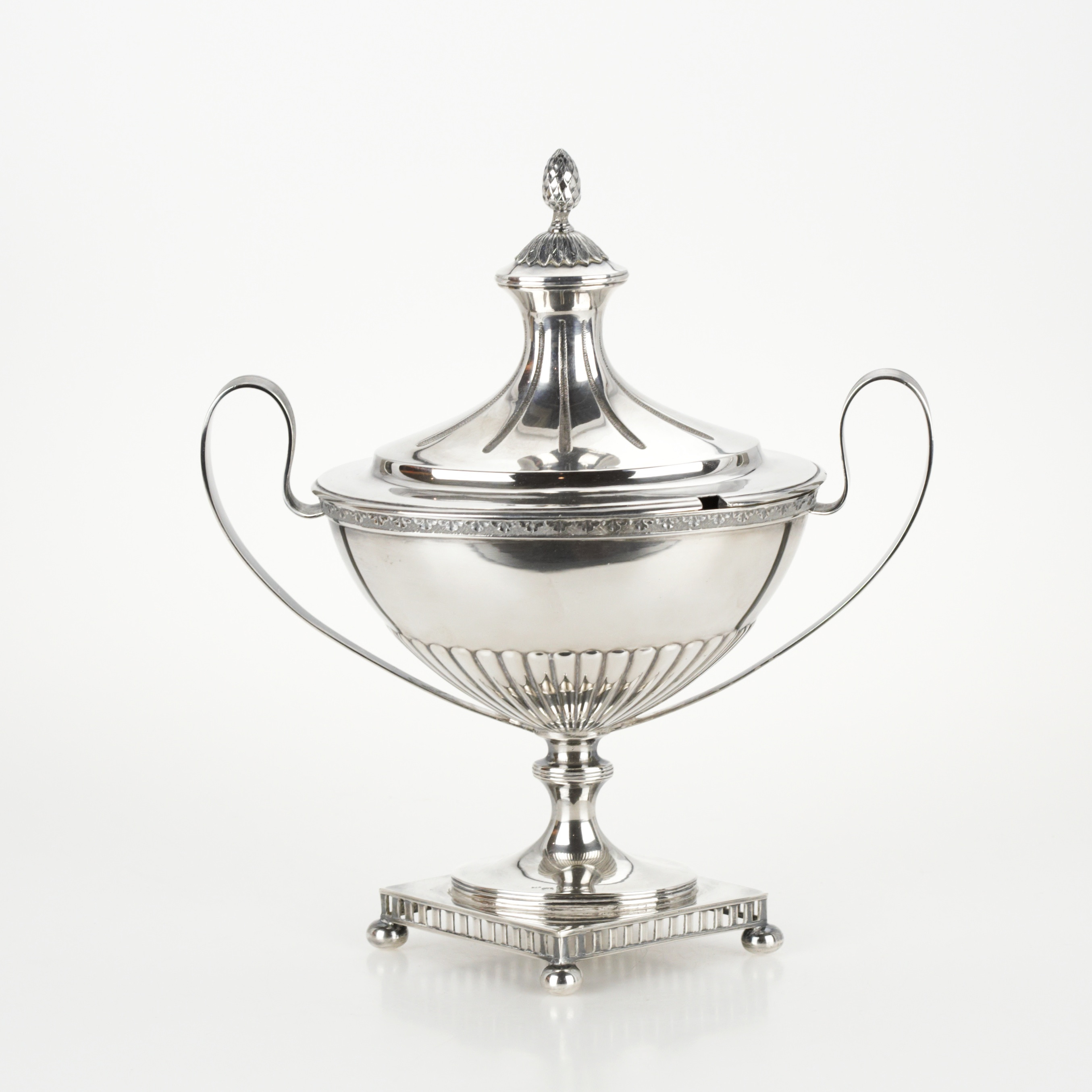 SOCKERSKÅL, empirestil, silver, stämplad SAB, Vara 1918.