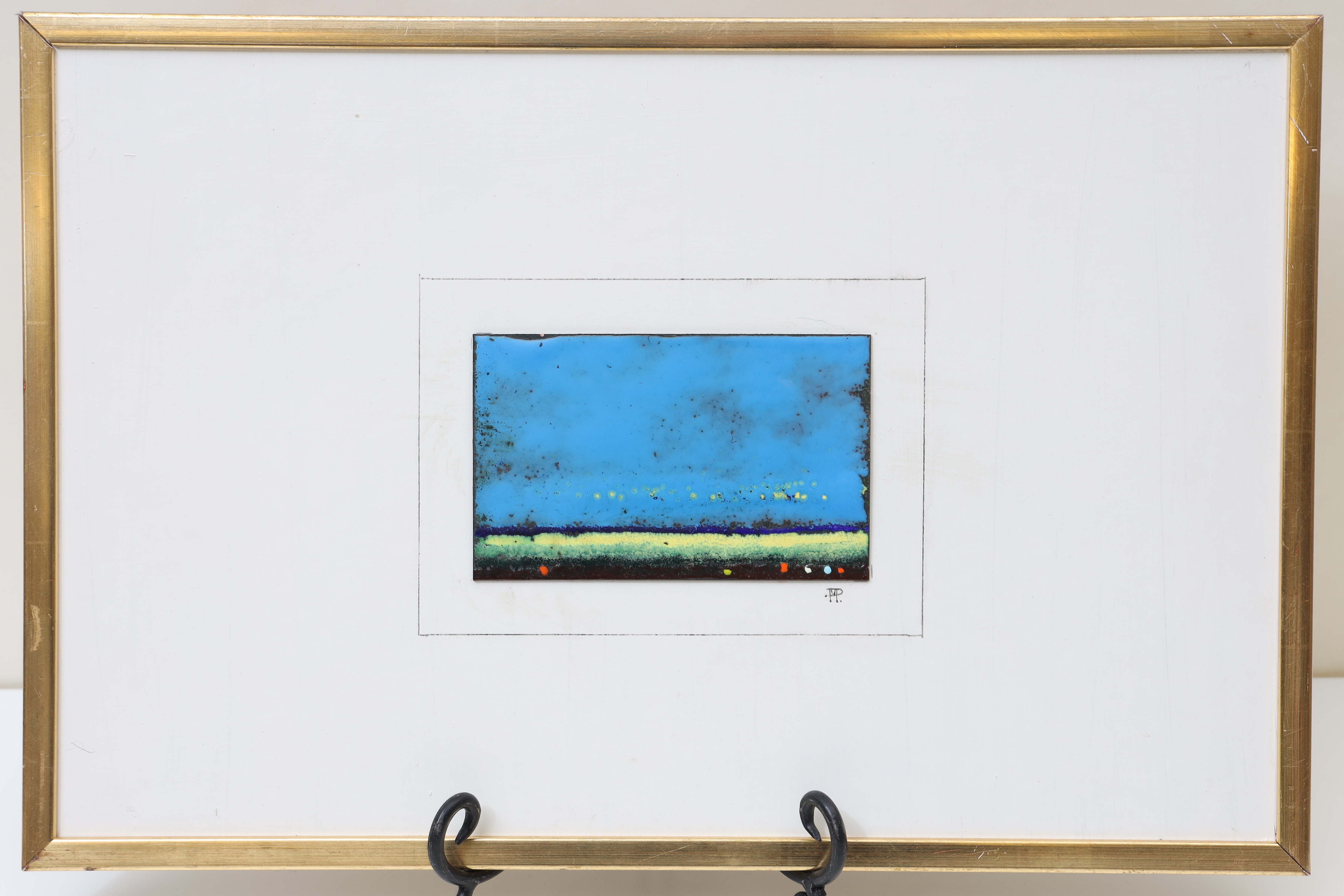 MATS PETERSÉN. Emaljtavla, landskap, monogramsignerad.