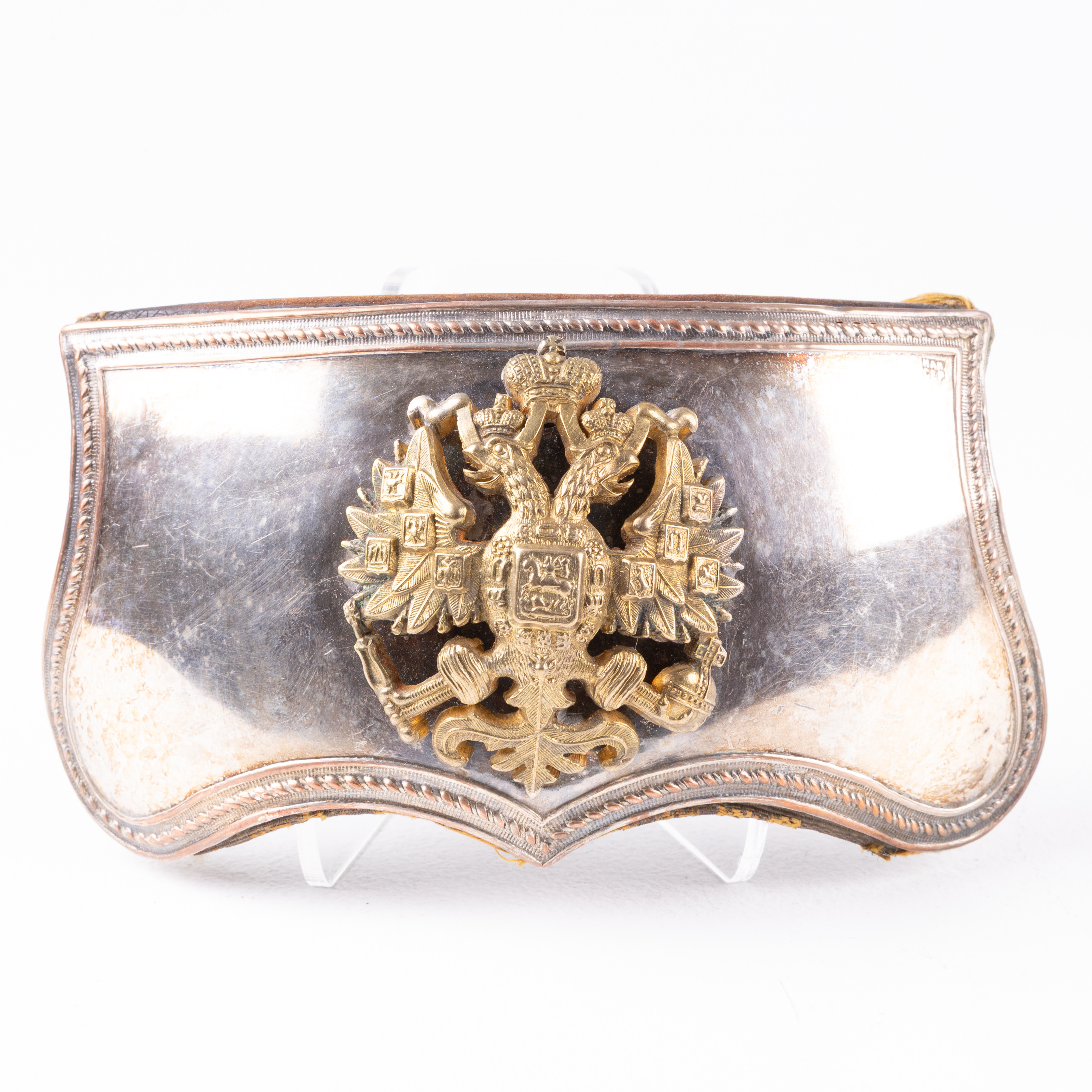 KARTUSCHLÅDA, för kavalleriofficer, silver, Ryssland, ca 1900.