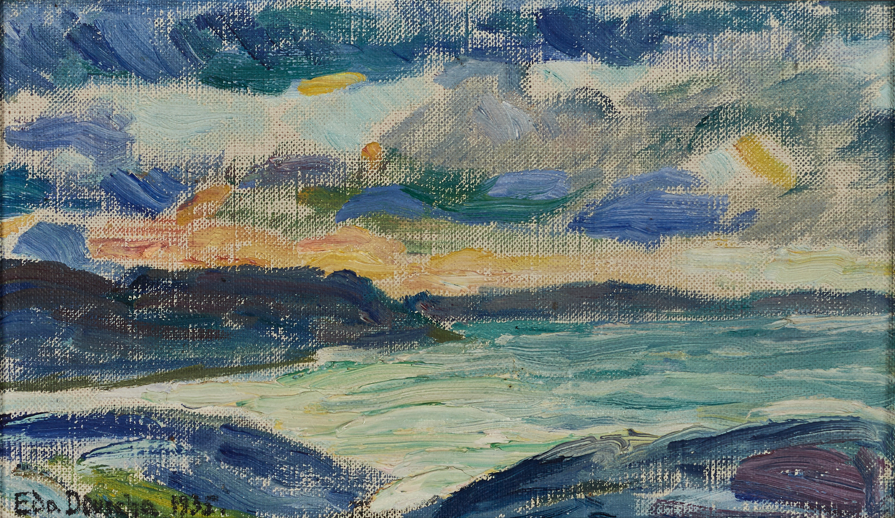 EDA DOUSCHA (Göteborg 1879-1967 Göteborg), "Erholmen utanför Marstrand", signerad och daterad 1935, olja på duk.