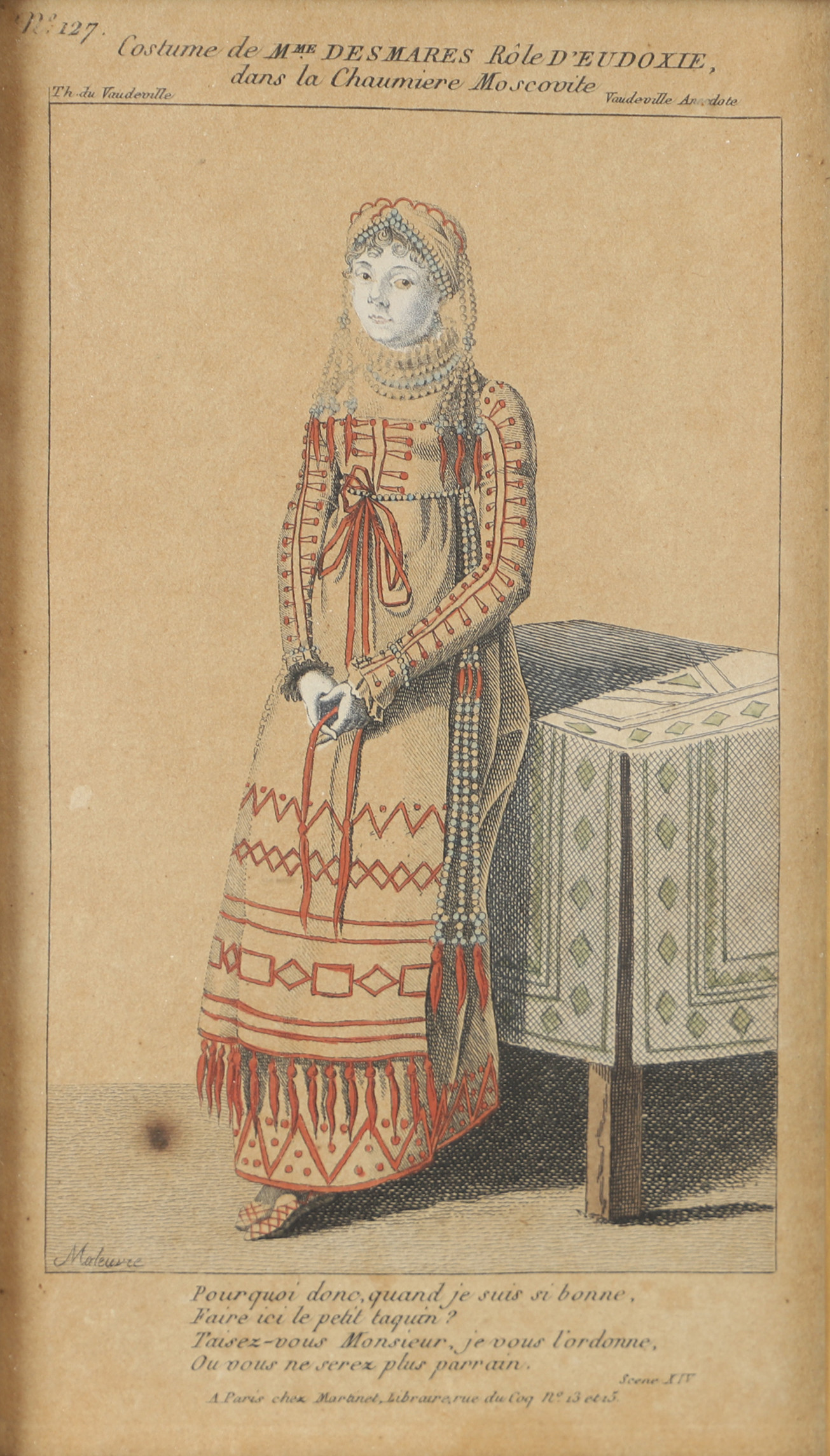 OIDENTIFIERAD KONSTNÄR. Modebild, tryck, Frankrike, 1800-tal.