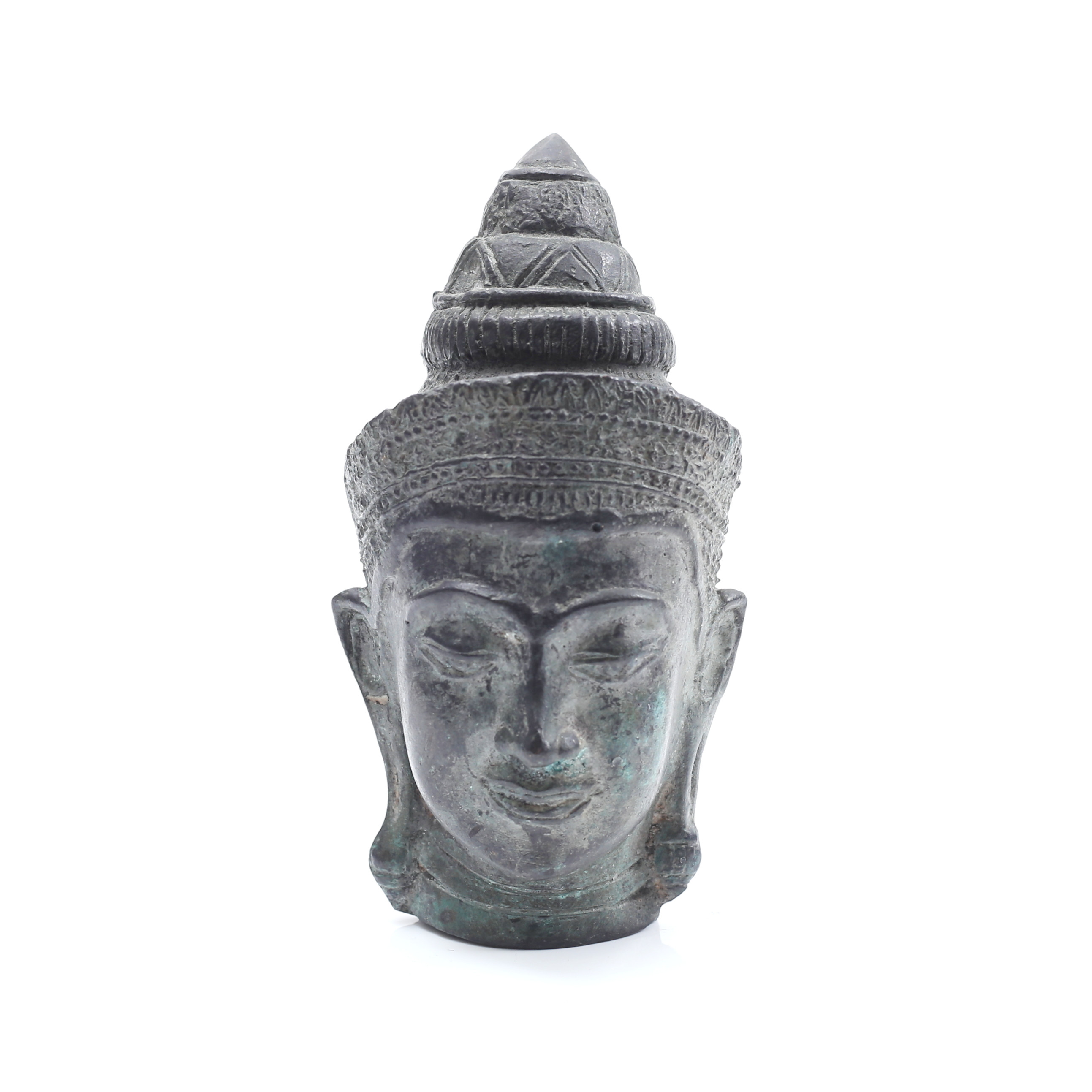 SKULPTUR, Buddha, patinerad metall.