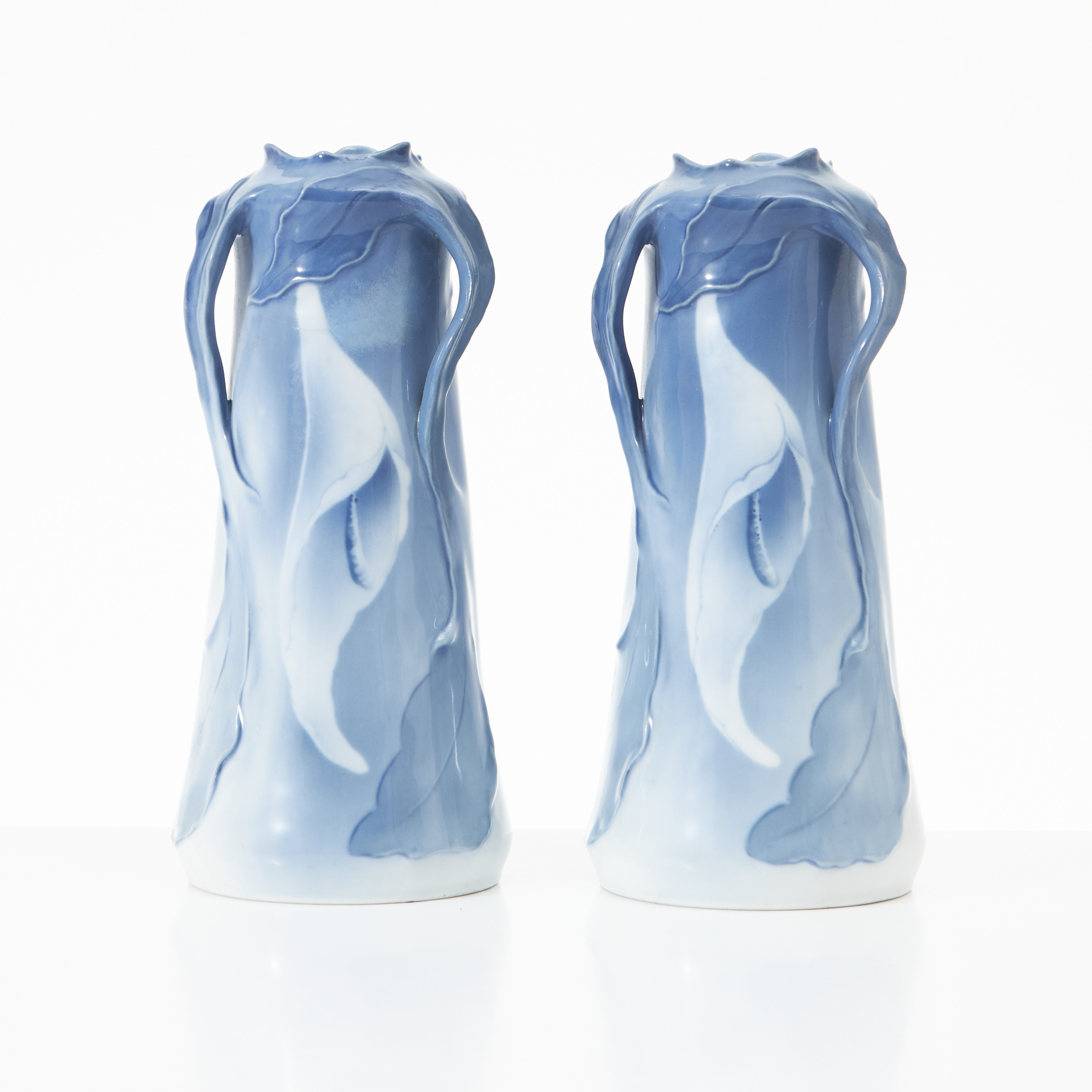 VASER, 1 par, jugend, porslin, sekelskifte 1900, Eichwald Tyskland.