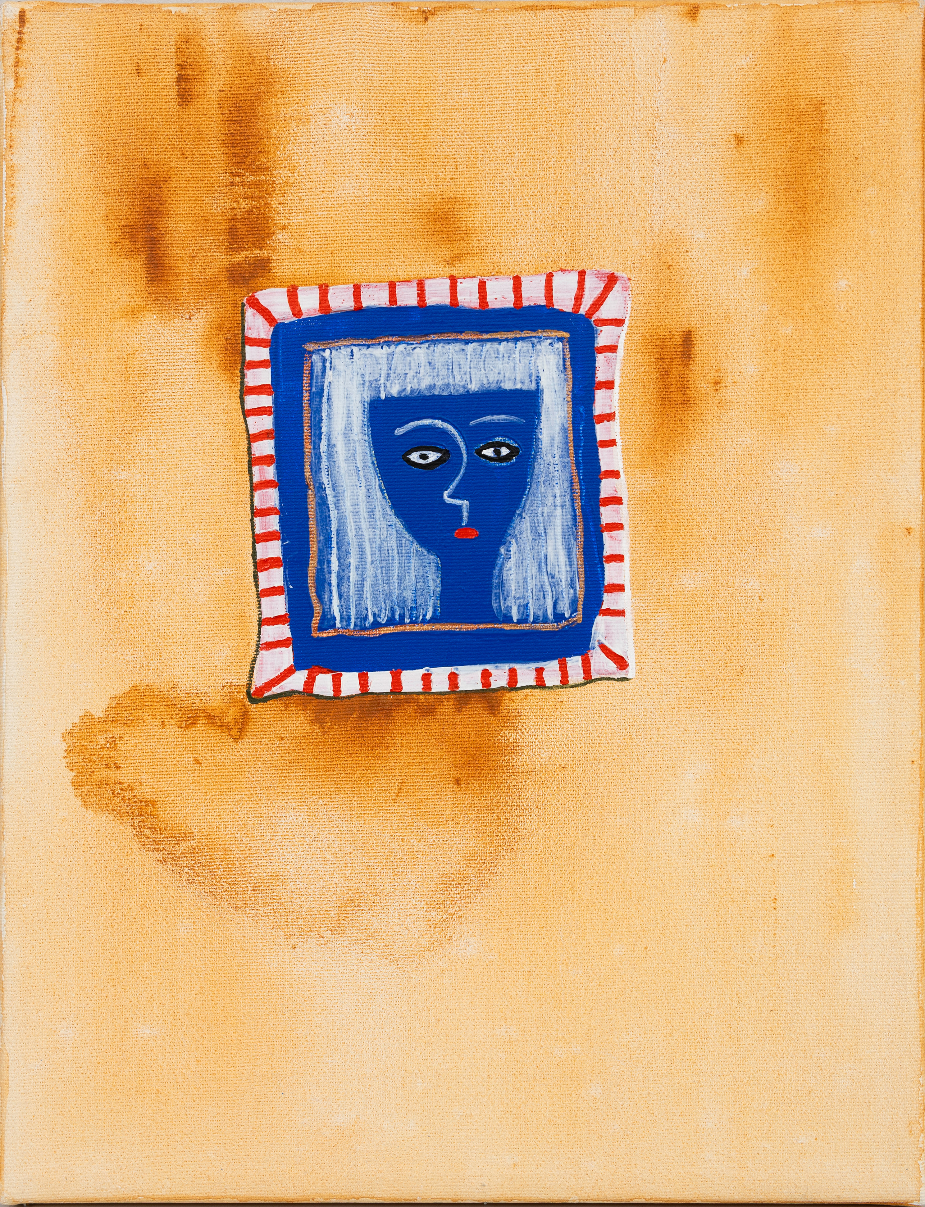 GUNVOR ENQVIST (1944-). Ansikte, olja på duk, signerad à tergo.