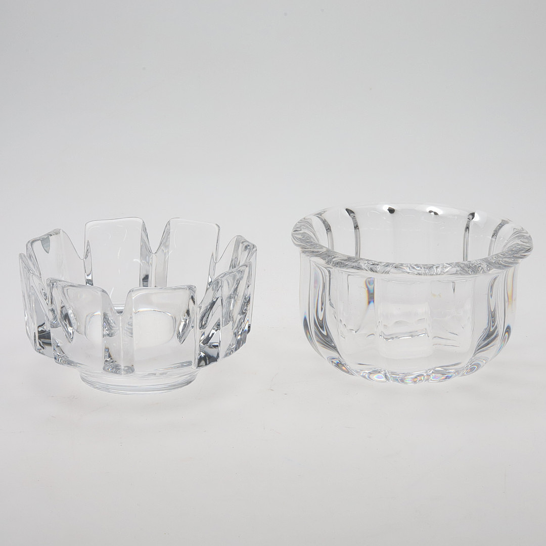 SKÅLAR. 2 ST. Kristall, Orrefors, Sverige.