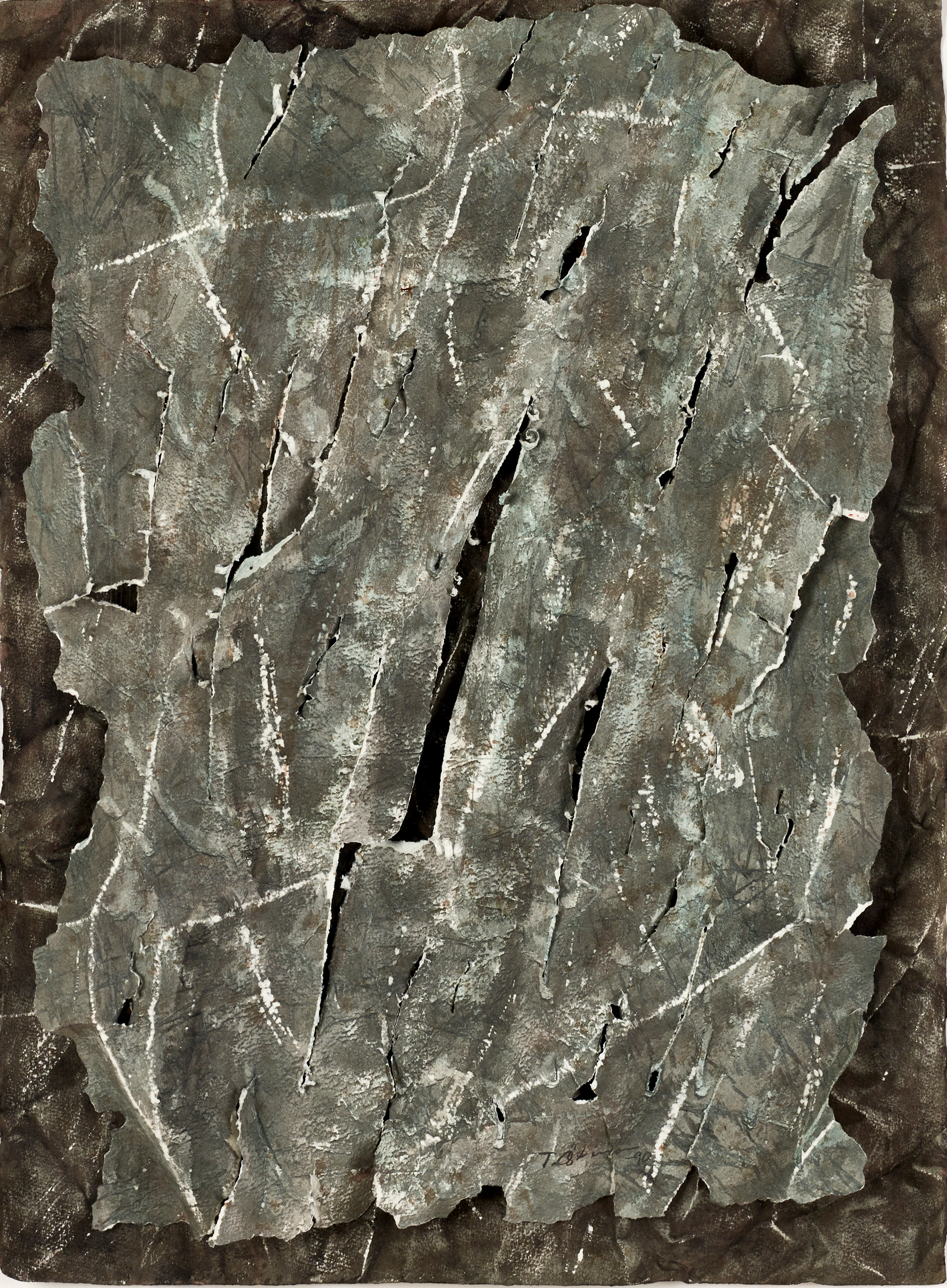 TORBJÖRN ÖSTMAN (FÖDD 1948). "Och bergen sprack III", signerad och daterad T. Östman -90, akvarell blandteknik på papper.