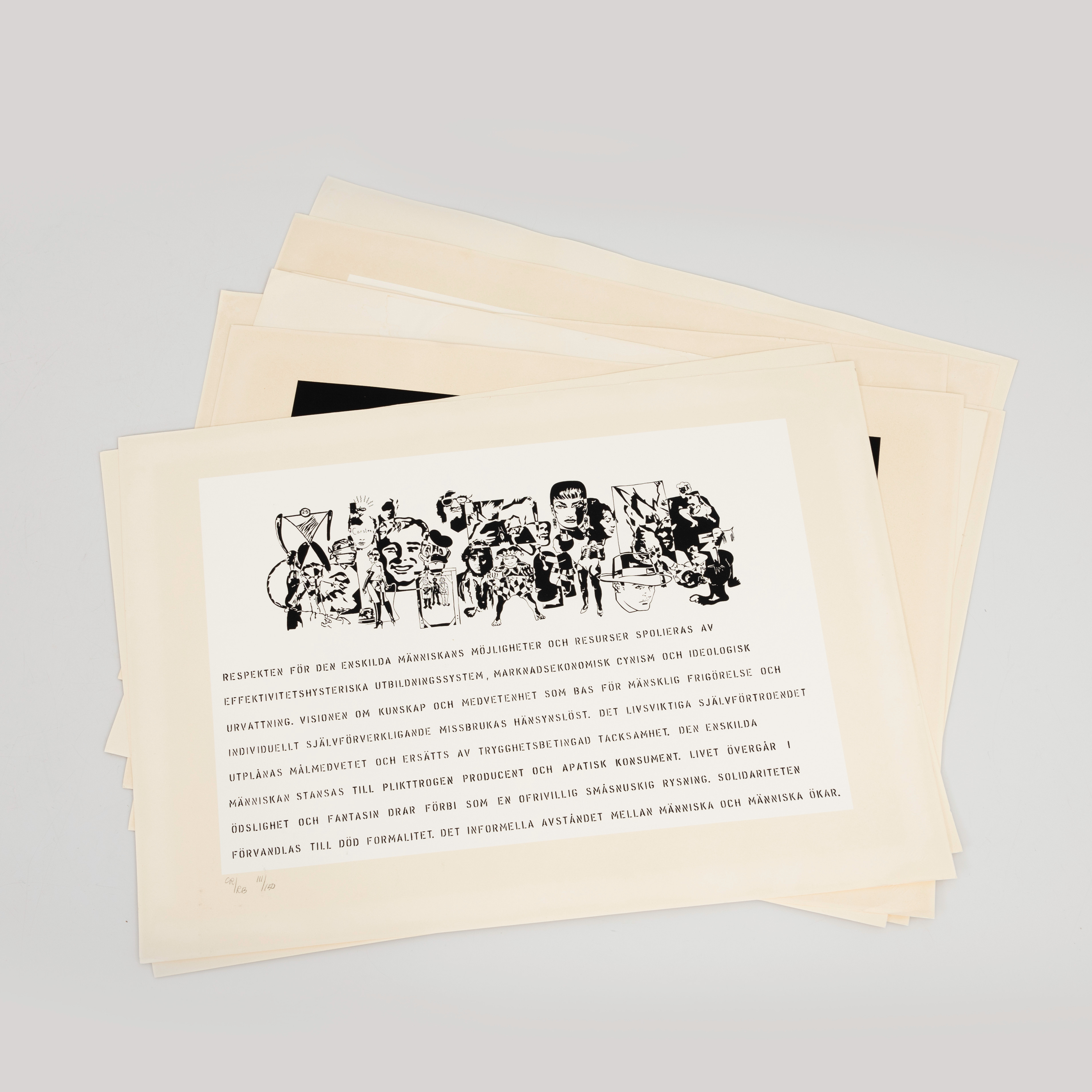 CARSTEN REGILD & ROLF BÖRJLIND, 8 st grafiska blad, ur "Varg-mapp", 1975. Signerade LH/RB och numrerade 111/150.