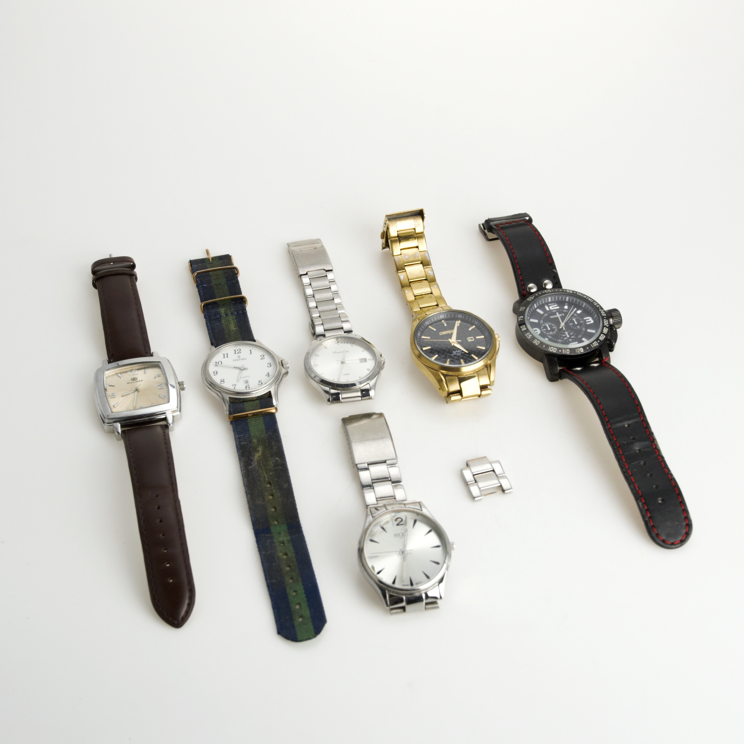 ARMBANDSUR, 6 st. herr, olika märken, quartz, nutida.