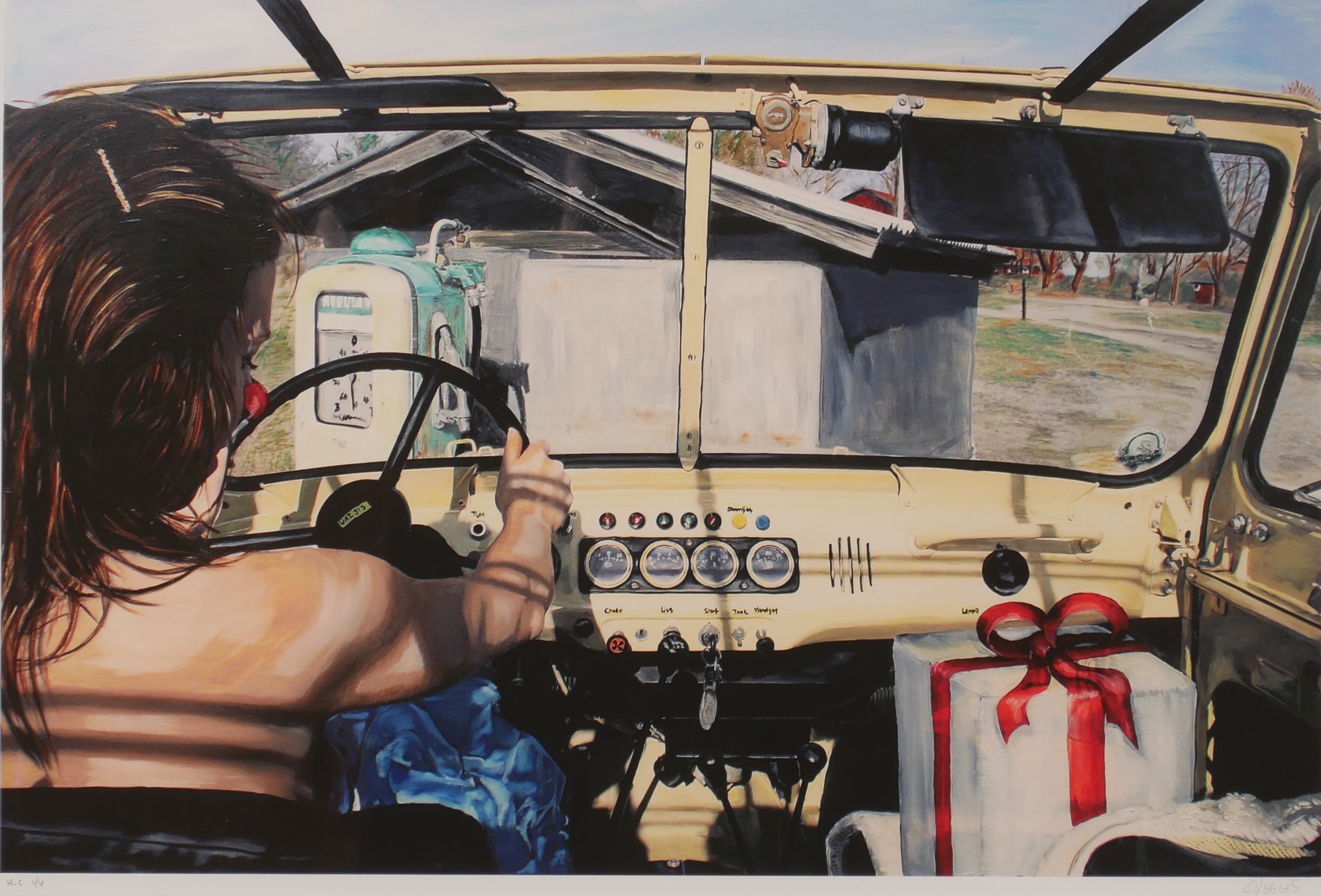 CAROLINE AF UGGLAS. "Paket på väg", färglitografi, signerad Ugglas.