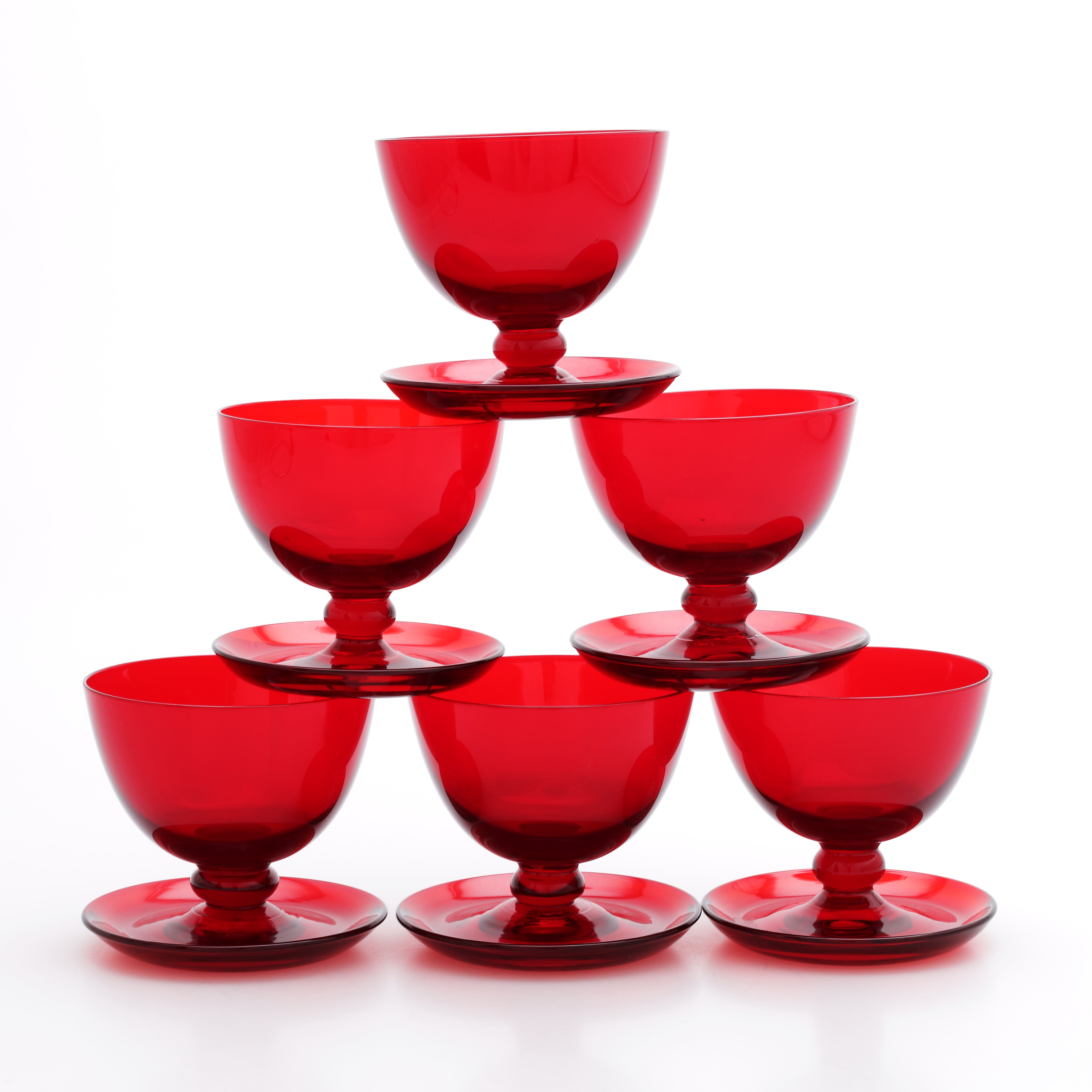 DESSERTSKÅLAR, 6 st, glas, "Puck", Reijmyre.