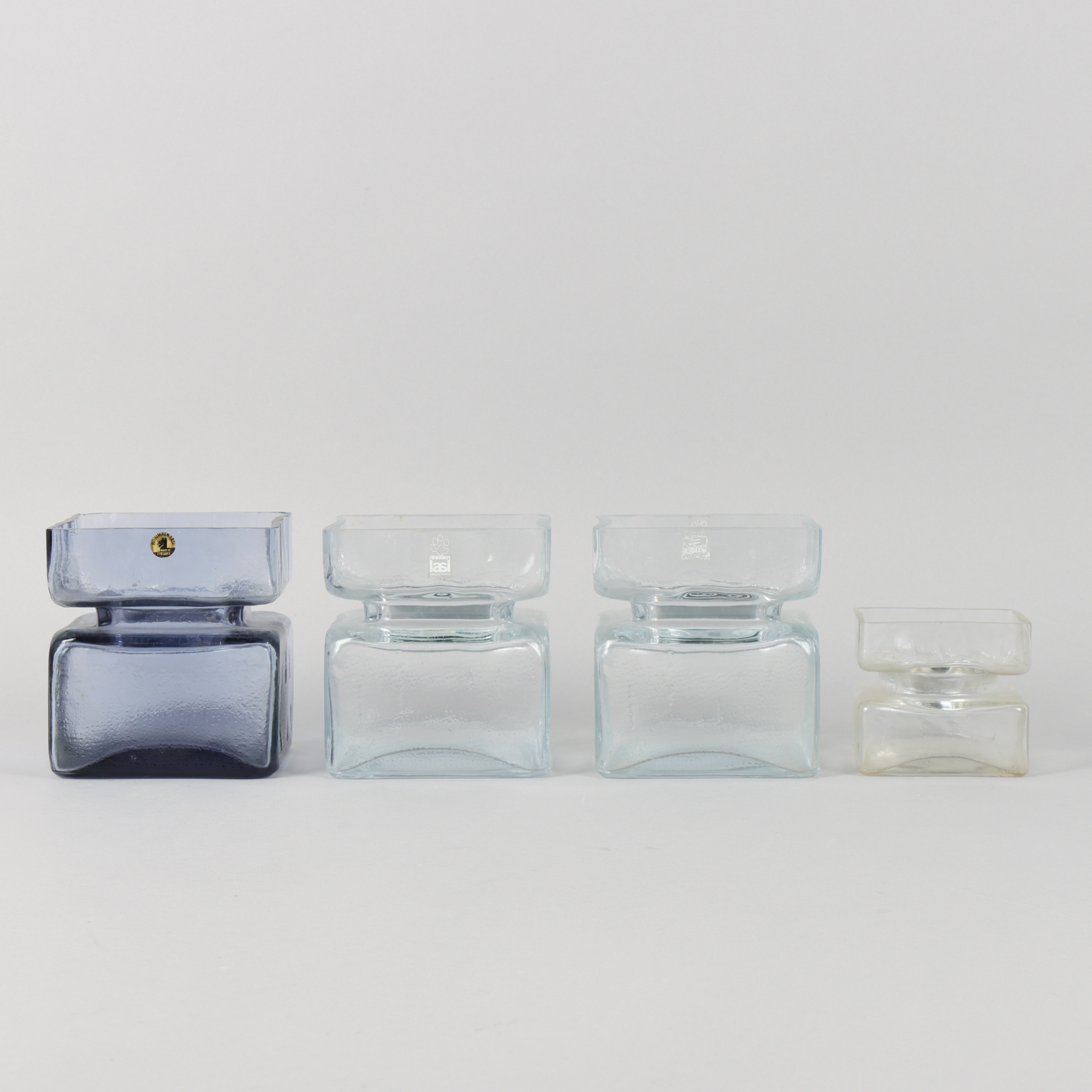 HELENA TYNELL. Vaser 4 stycken, "Pala" Rihimähen Lasi, Finland, 1960-tal.