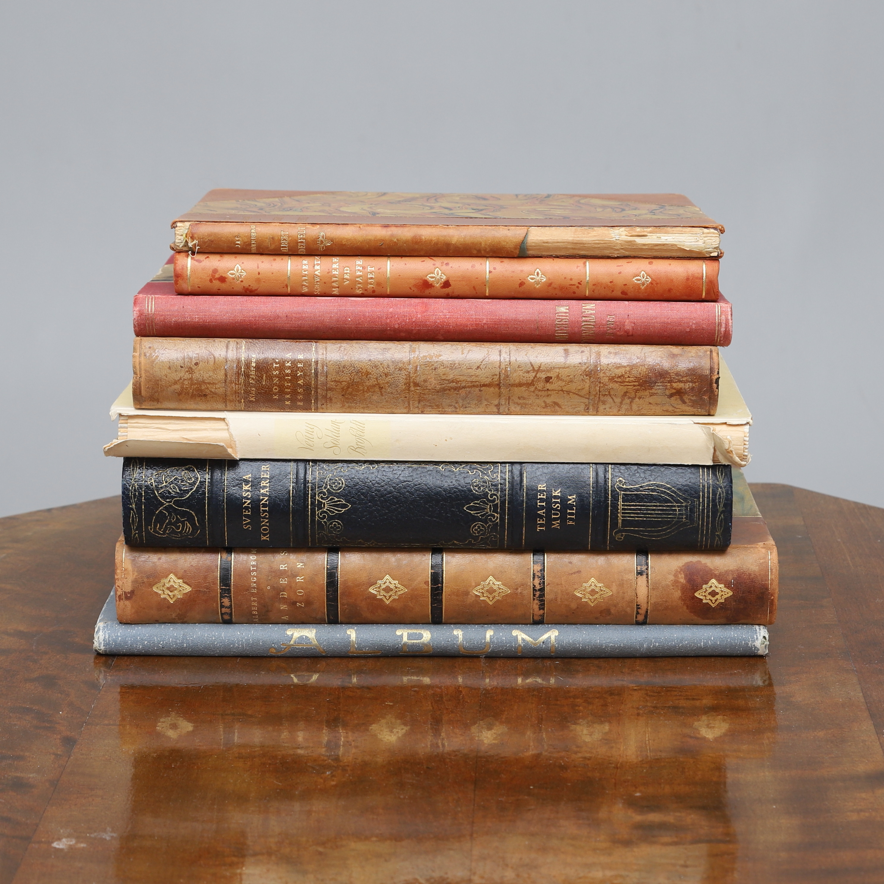 PARTI BÖCKER, 8 st, konst, 1800-1900-tal, bl.a. Albert Engström "Anders Zorn", Jac. Ahrenberg "Albert Edelfelt".