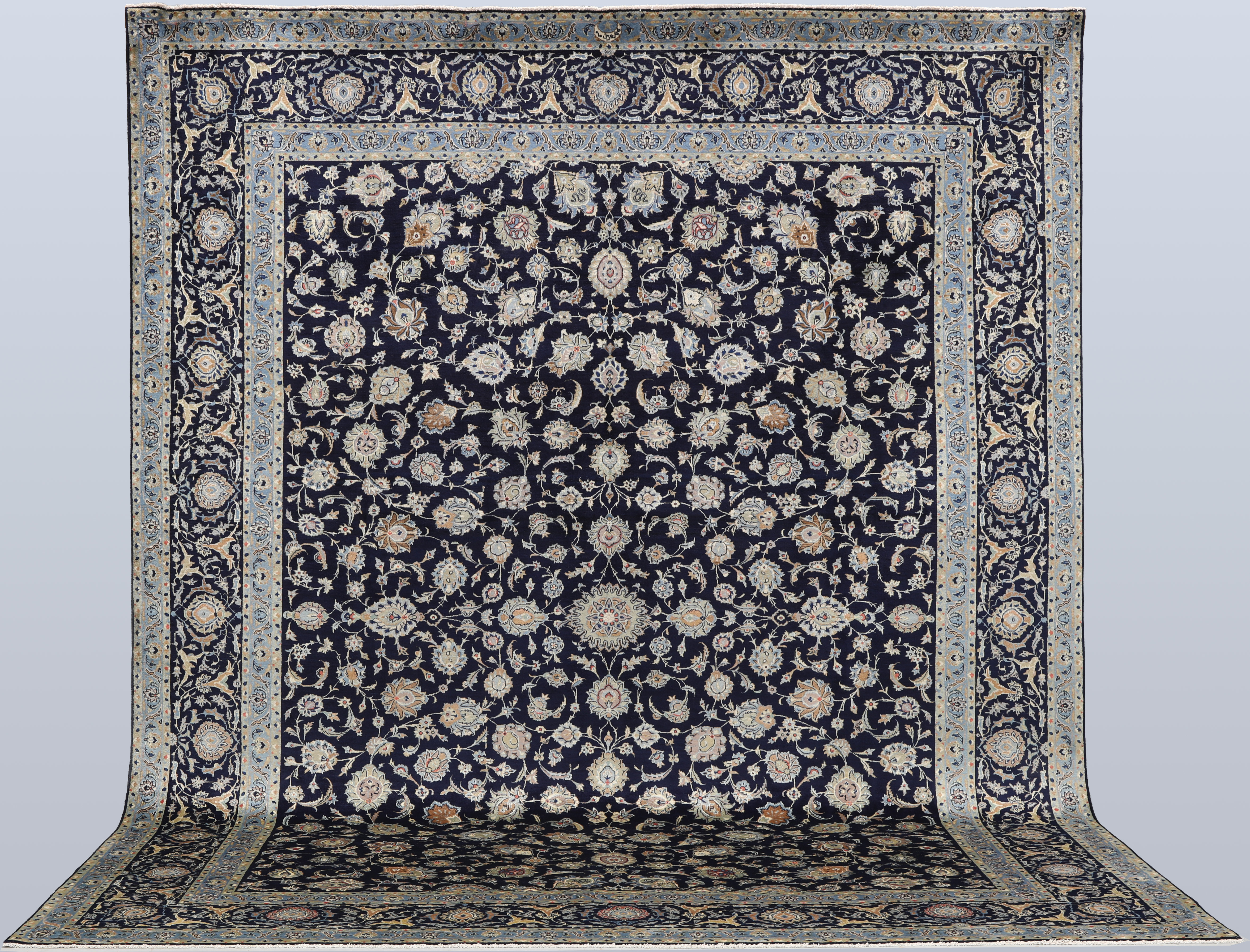 ORIENTMATTA. Blå Keshan fine, 398 x 315 cm.