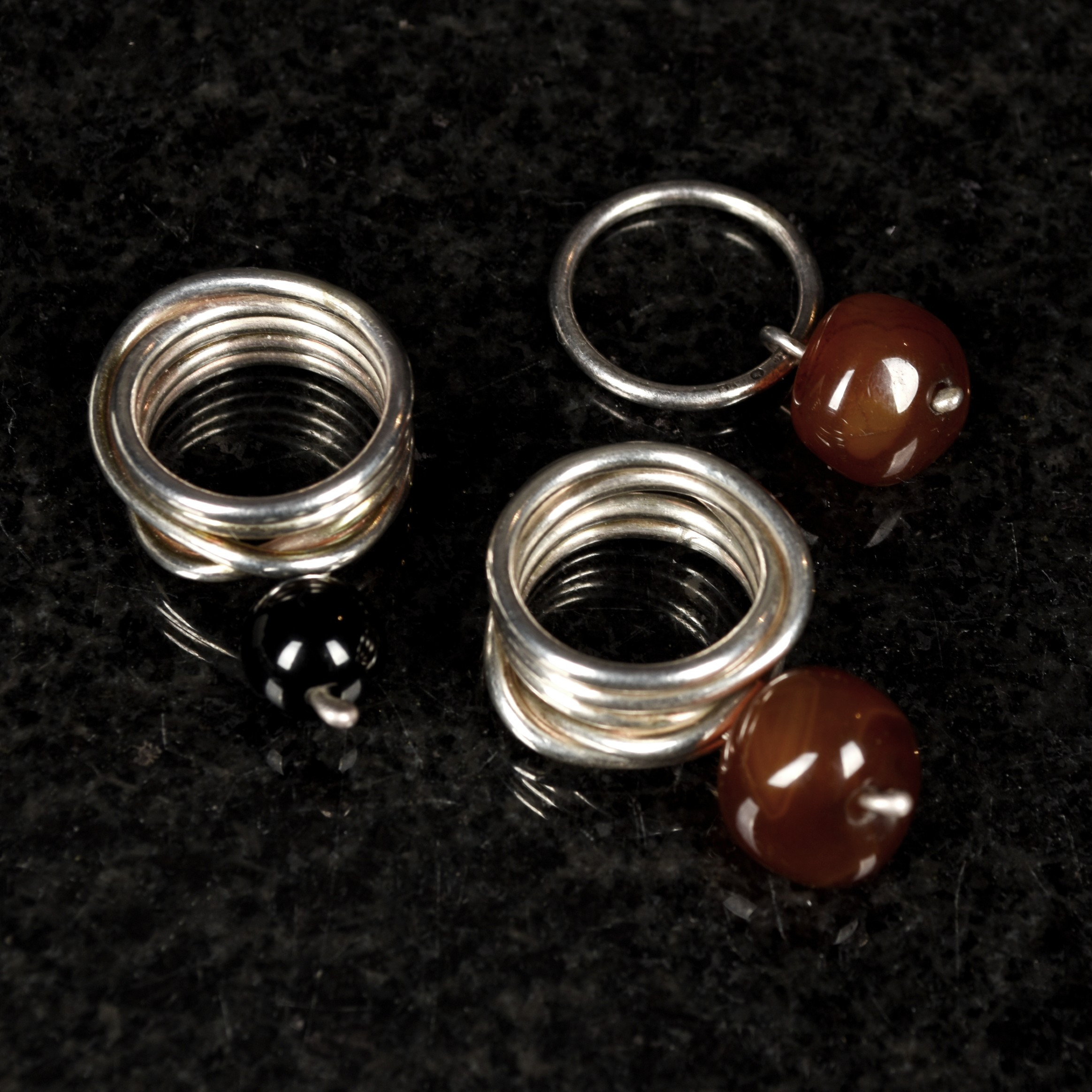 ASTRID BJÖRK. Ringar, Sterling Silver 1900-tal (3st).