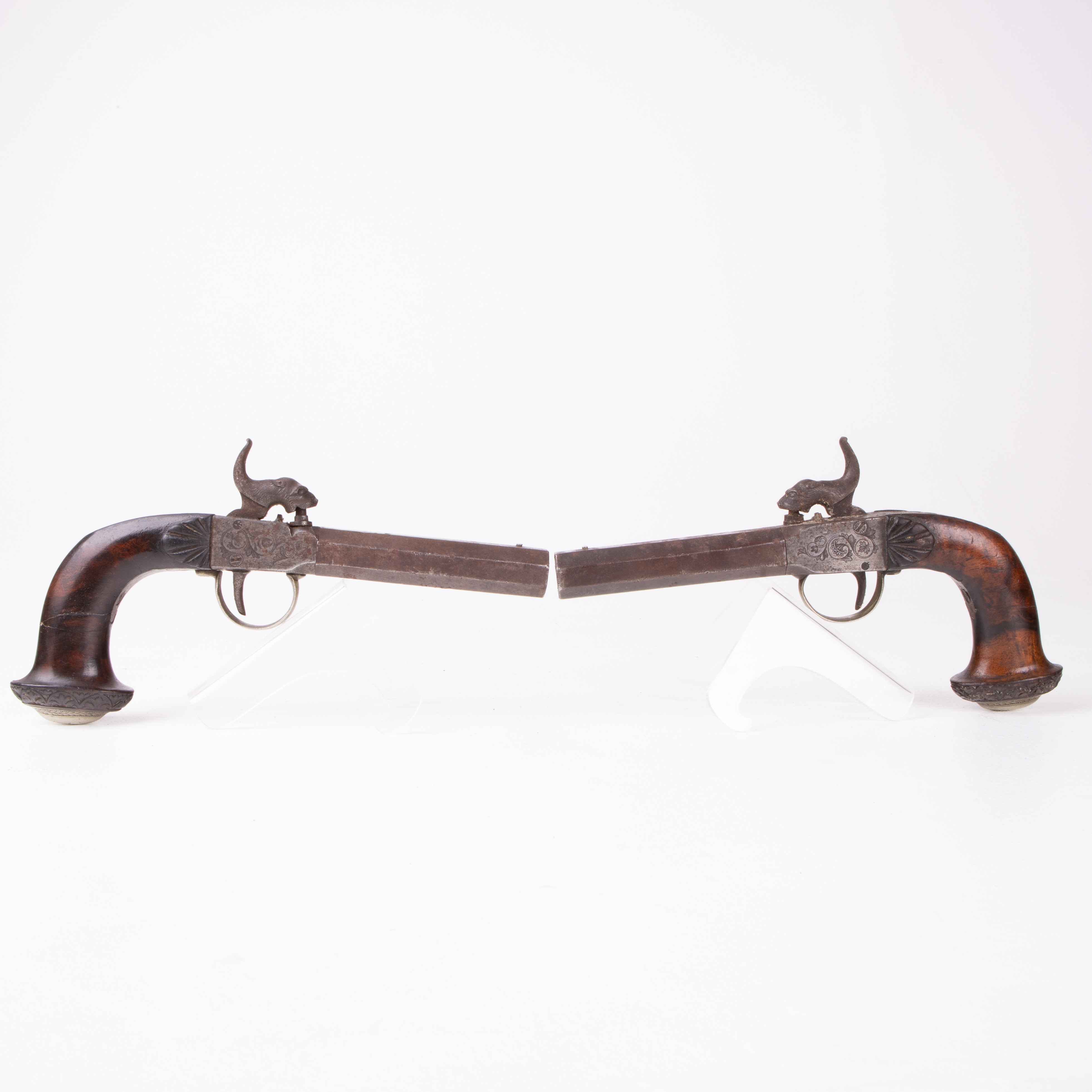 PISTOLPAR, graverade, Tyskland, 1800-tal.