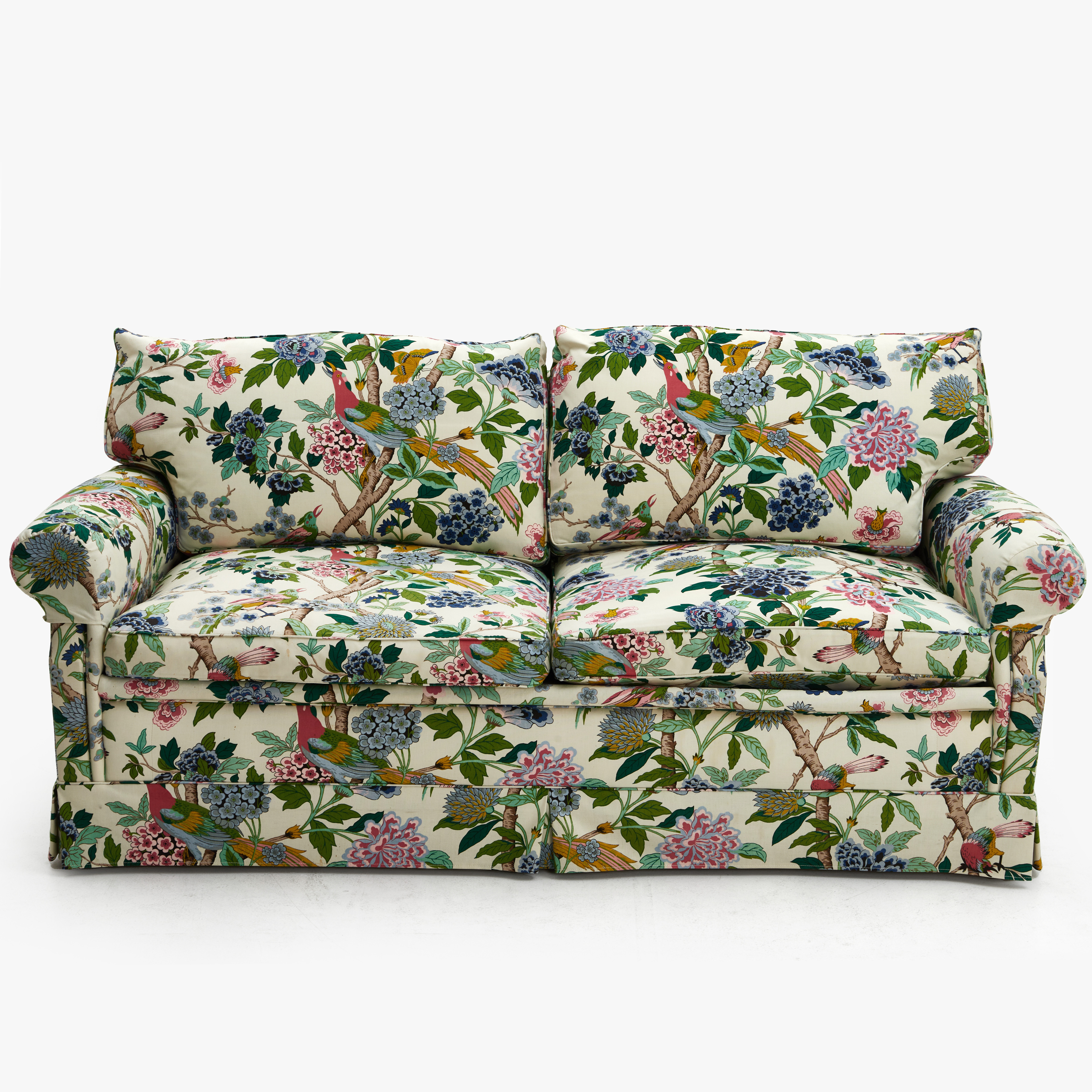 SOFFA, 3-sits, Norell möbler, etikettmärkt, textil: "Hydrangea Bird" från GP & J Baker.