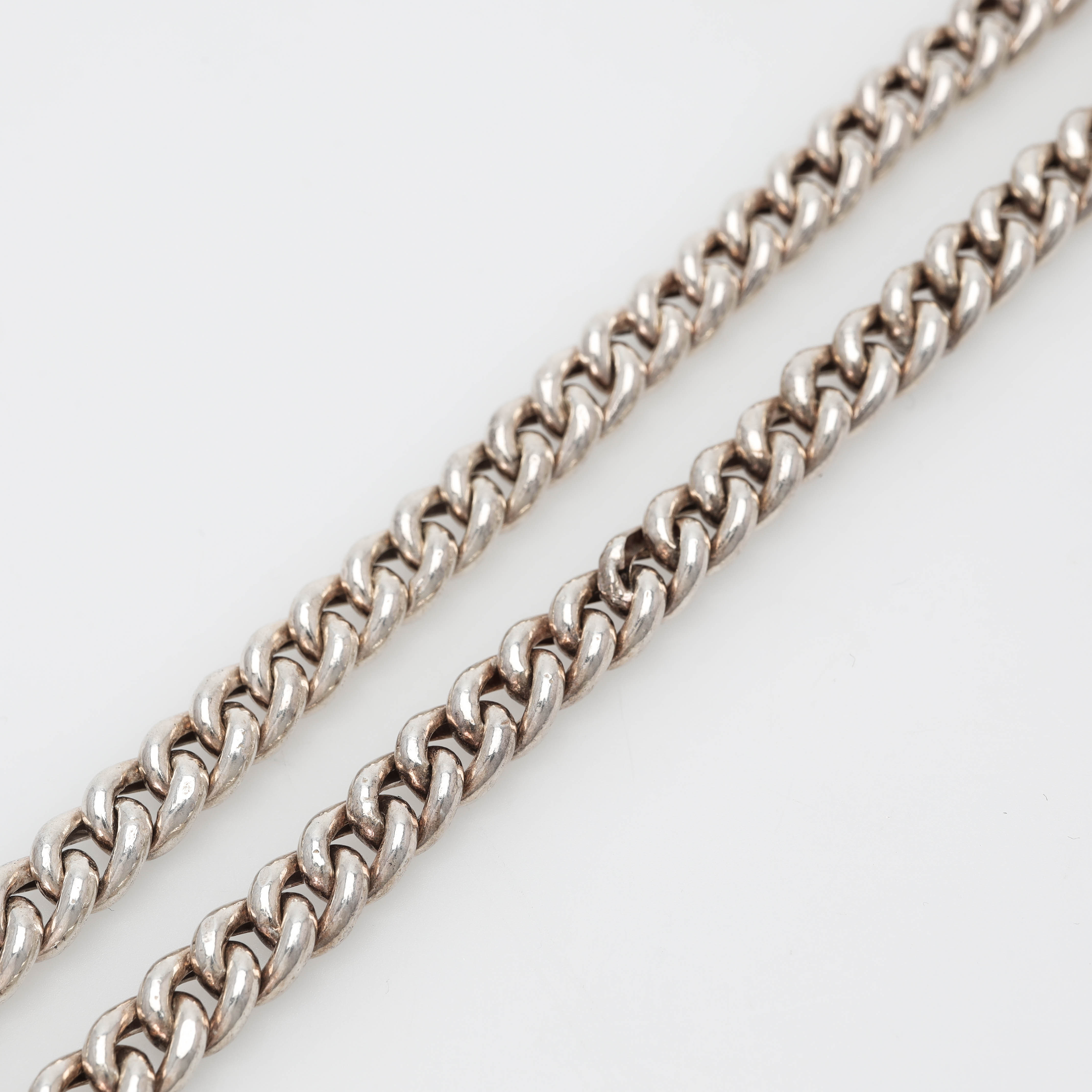 HALSKEDJA, sterlingsilver, pansarlänk, längd 42 cm.