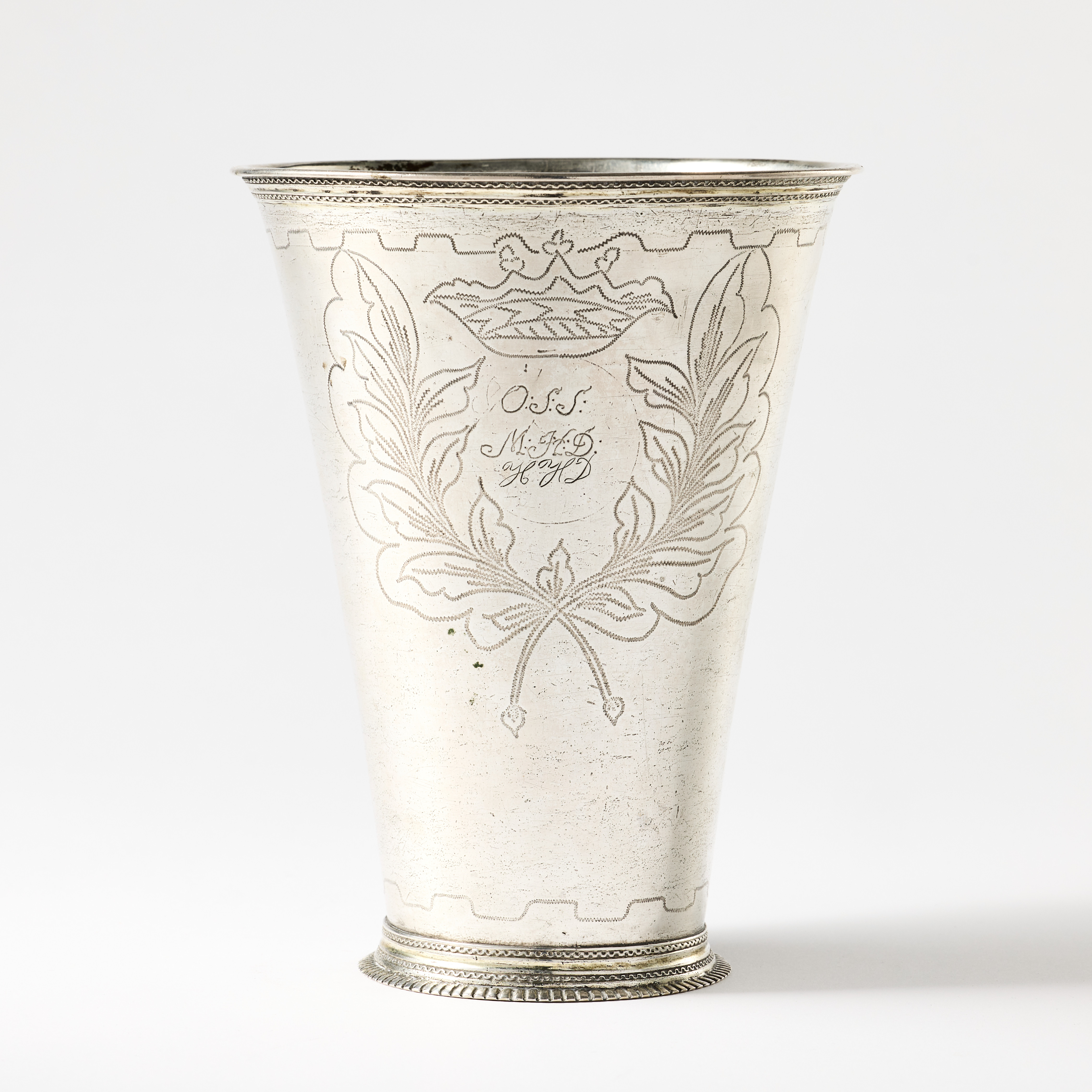 ABRAHAM WIRGMAN. Bröllopsbägare, silver, Göteborg, 1734.