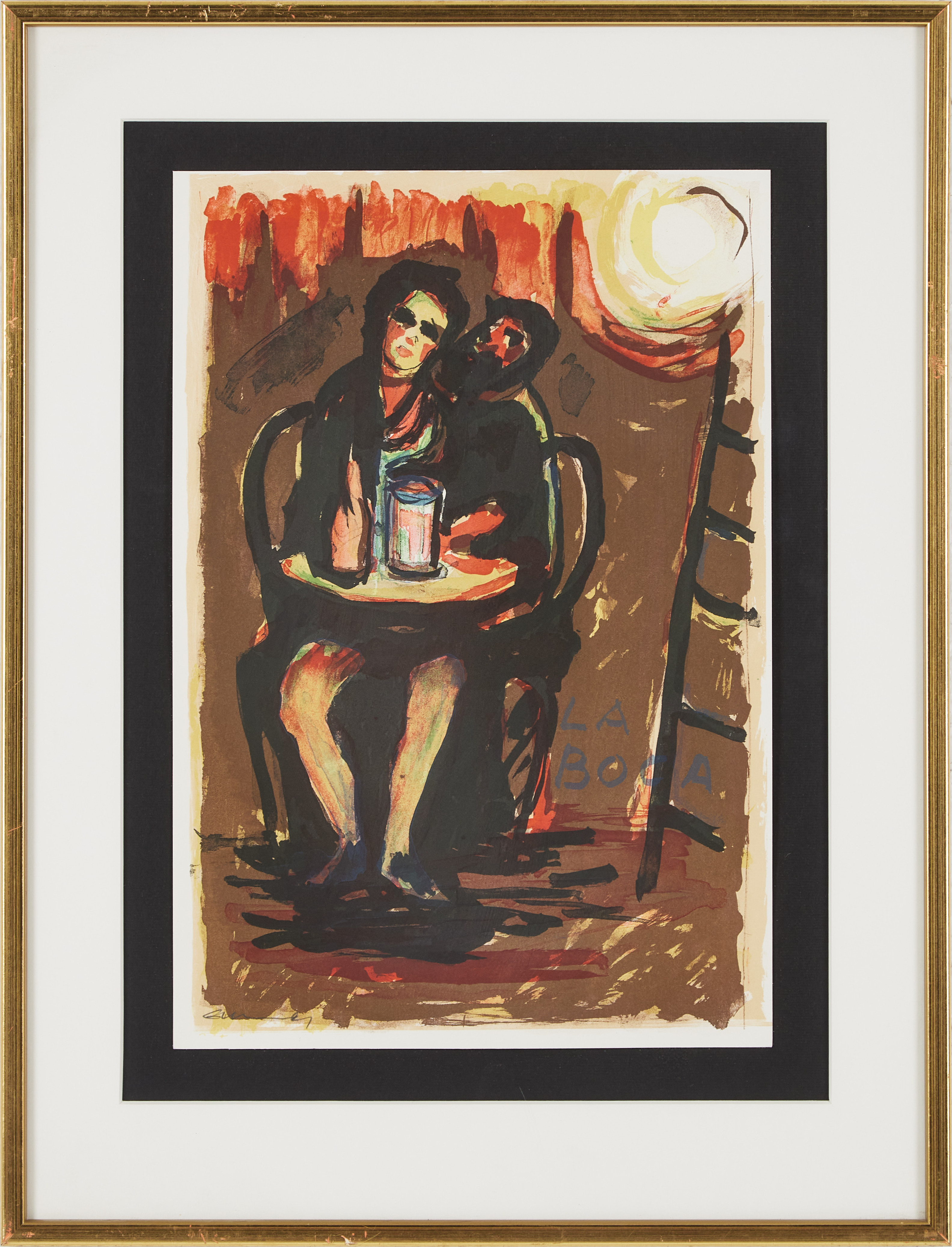 GÖSTA WERNER. Mary Strand och La Boca, 2 färglitografier, signerade.