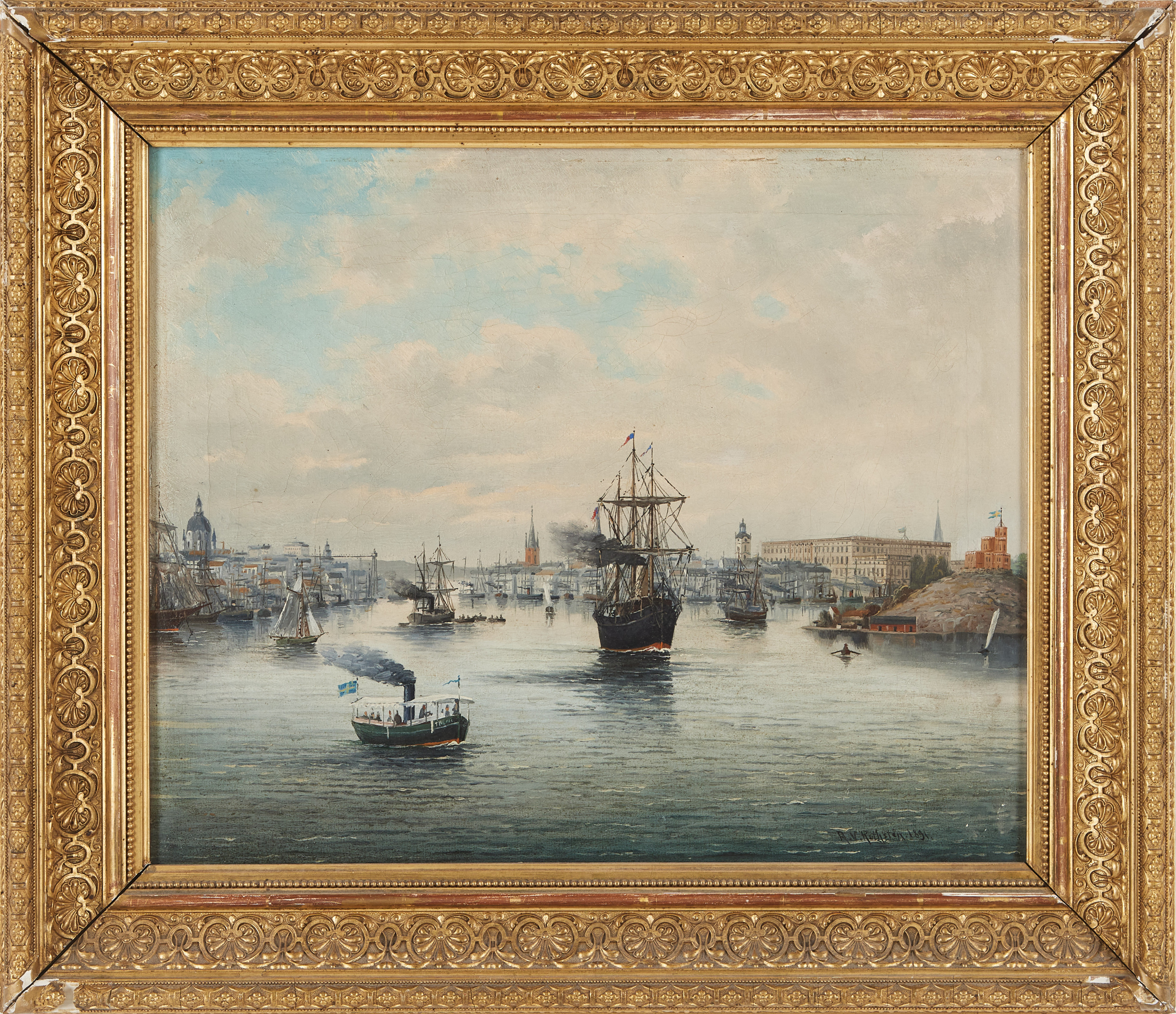 WILHELM ALEXANDER ROTHSTÉN (1858-1892). Stockholmsmotiv, olja på duk.