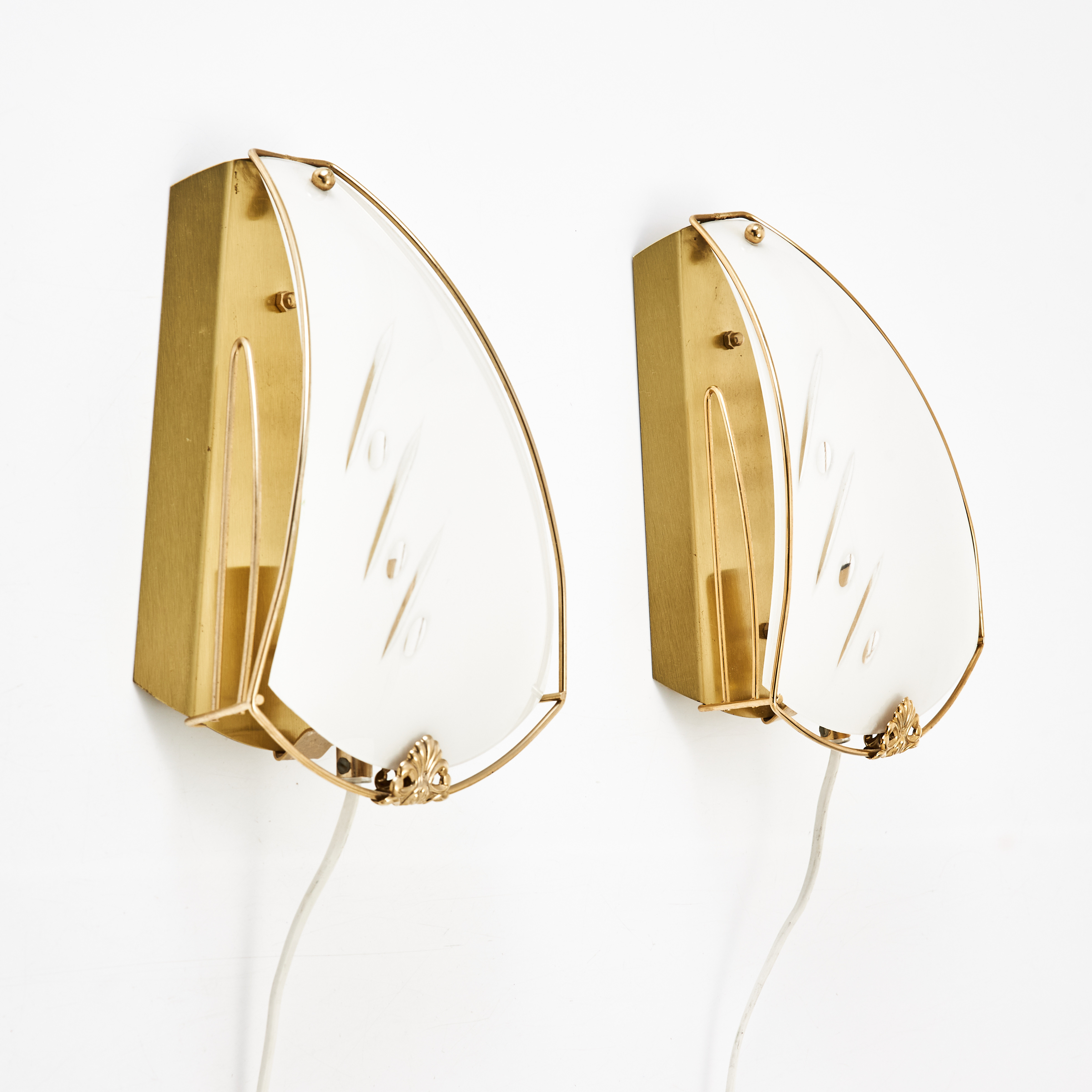 VÄGGLAMPOR, 1 par, Reijmyre, omkring 1980-tal.