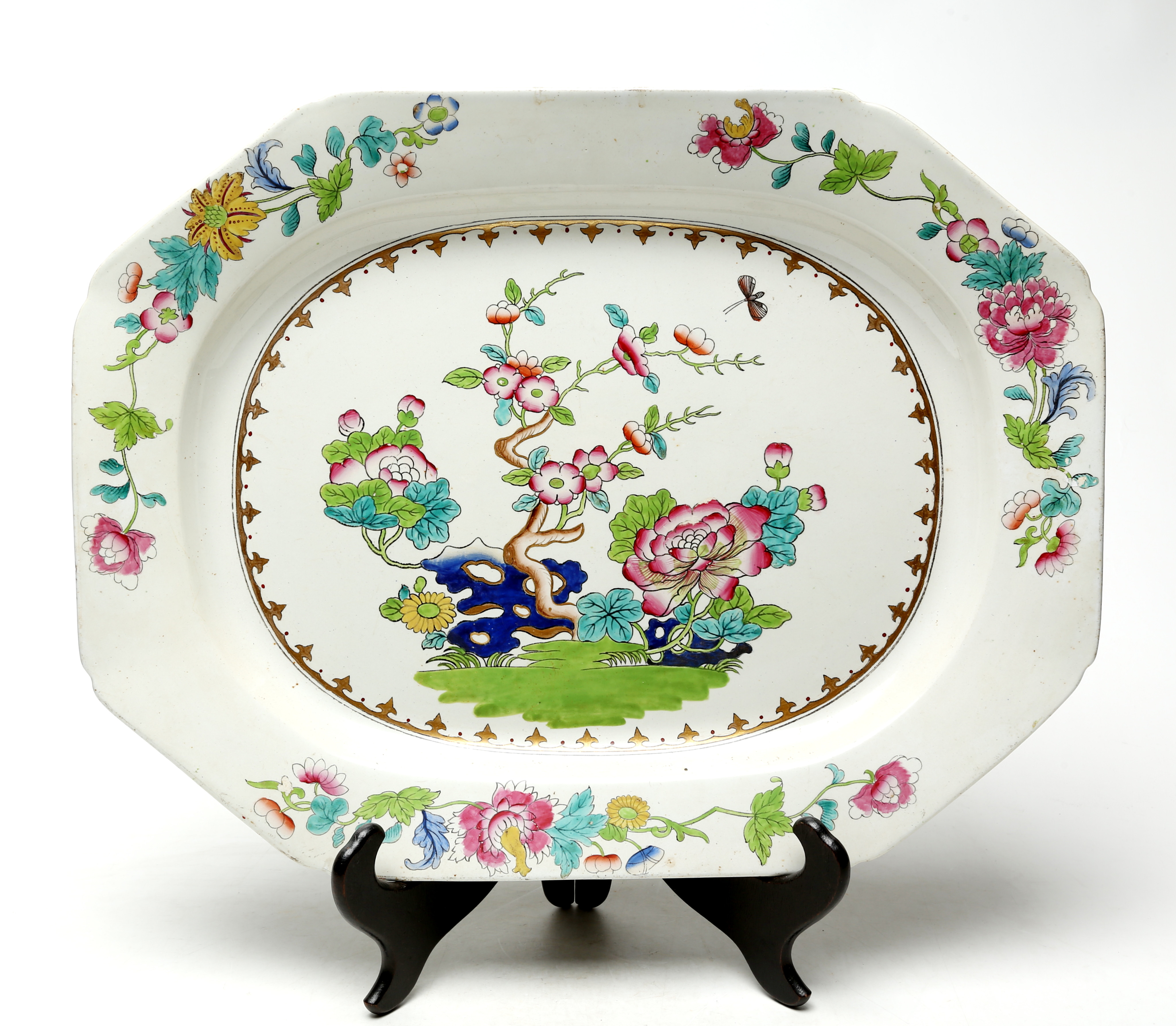 STEKFAT, flintgods, famille rosefärger, sannolikt Europa, 1800-tal.