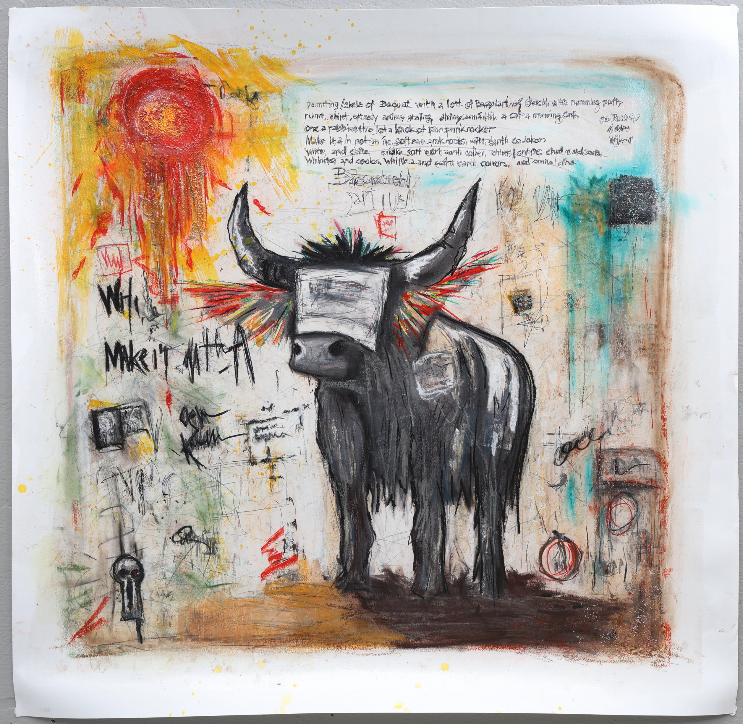 LARS TUNEBO. Mixed media, original, på papper, ”Blind Spot”, signerad.