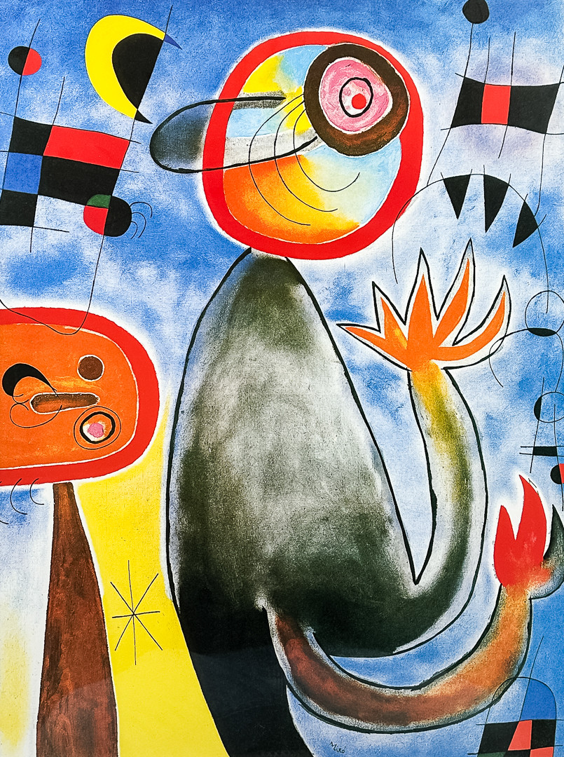 JOAN MIRÓ. OFFSETTRYCK, "Les echelles en roue de feu", Signerad i trycket.