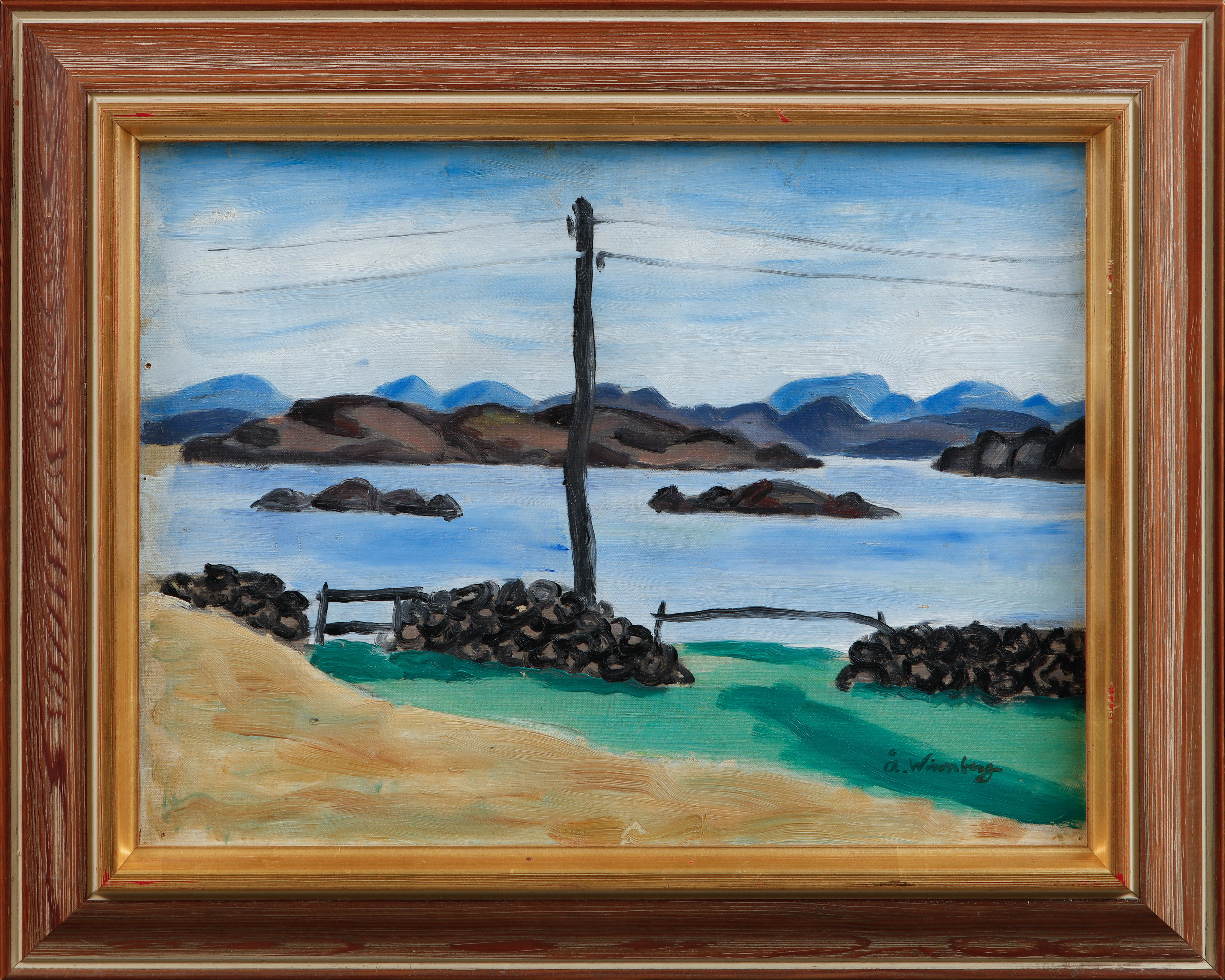 ÅKE WINNBERG. Skärgårdslandskap, olja på duk, signerad.