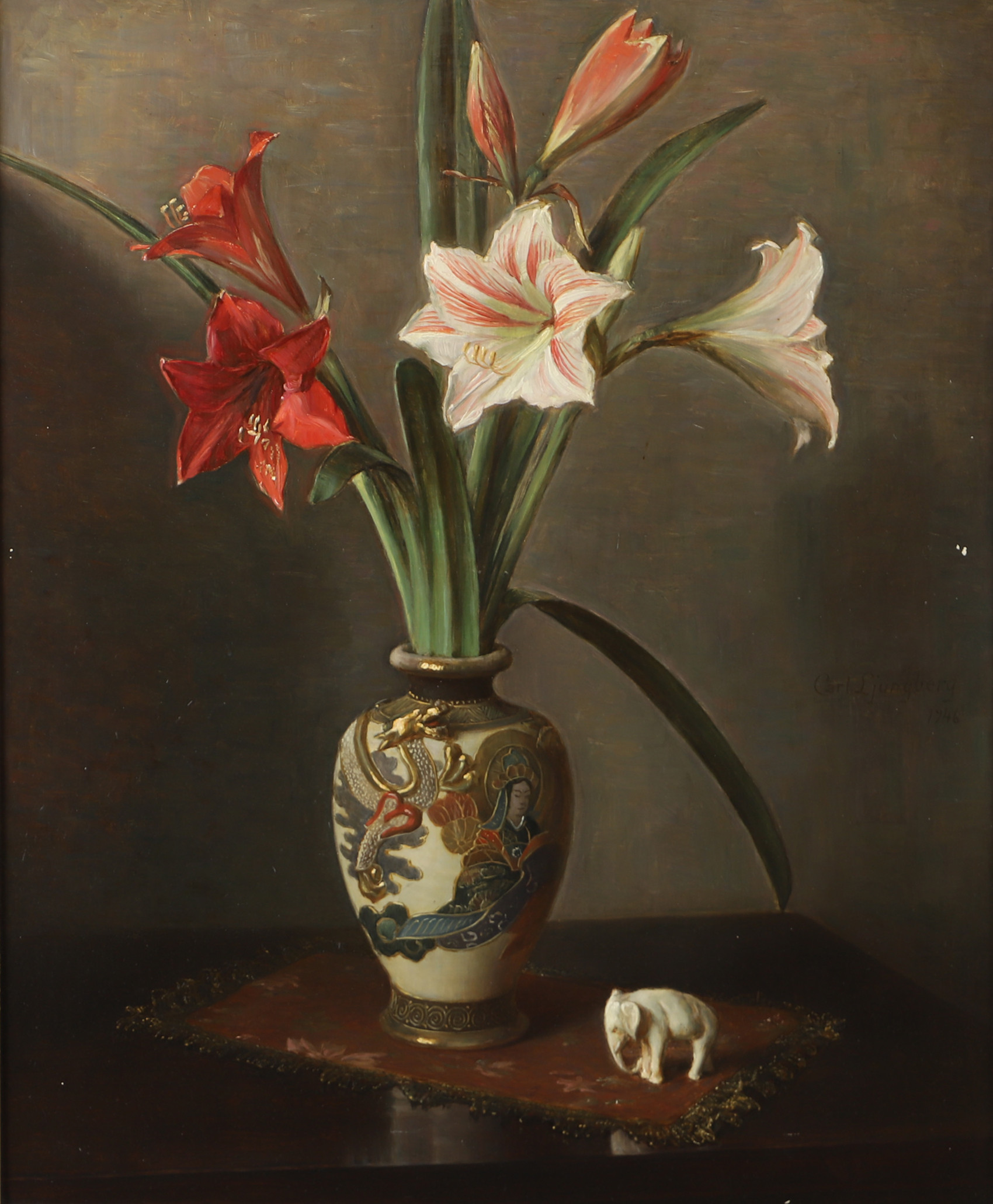 CARL LJUNGBERG (1897–1973). Stilleben, olja på pannå, signerad och daterad 1946.