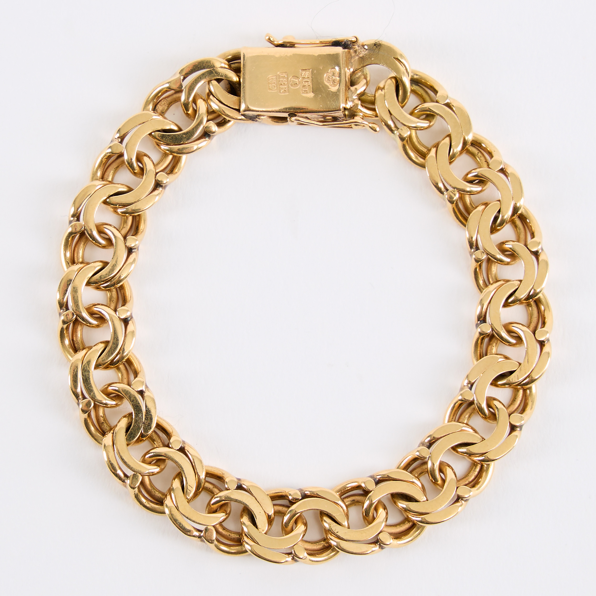 ARMBAND, bismarcklänk, guld 18K, Stockholm 1963.