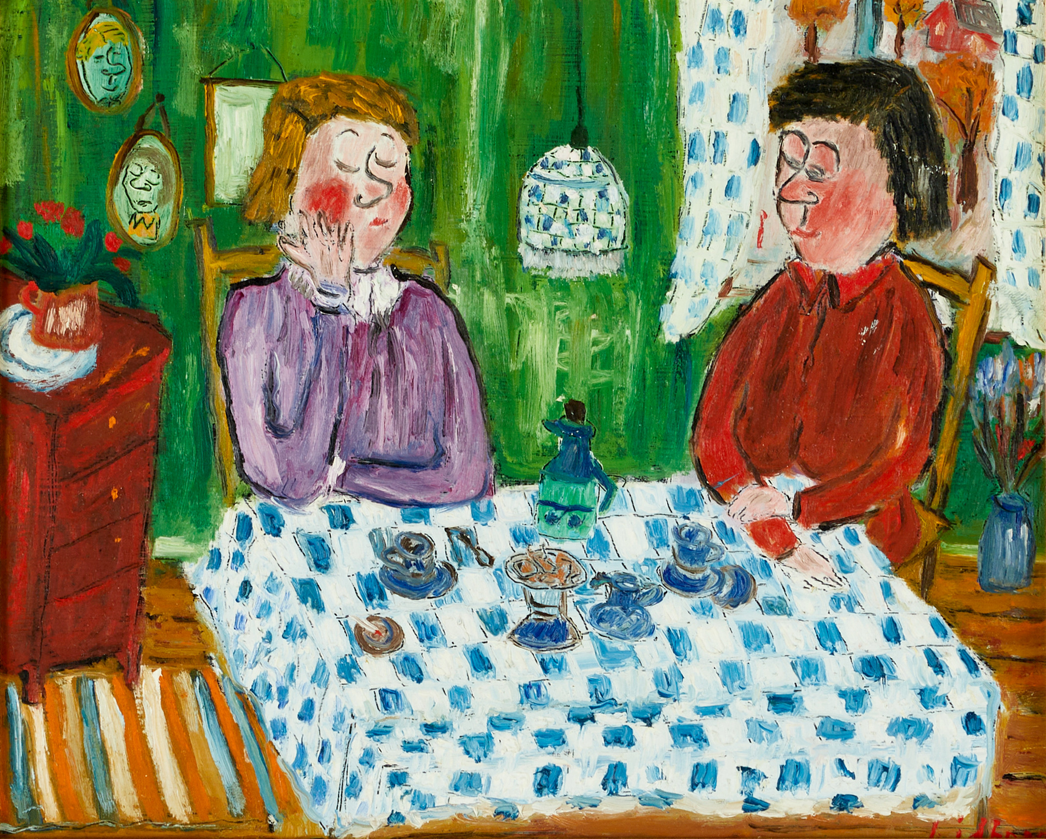 SVEN LIDBERG (1929–2009). Kafferep, signerad "Lidberg", olja på pannå.