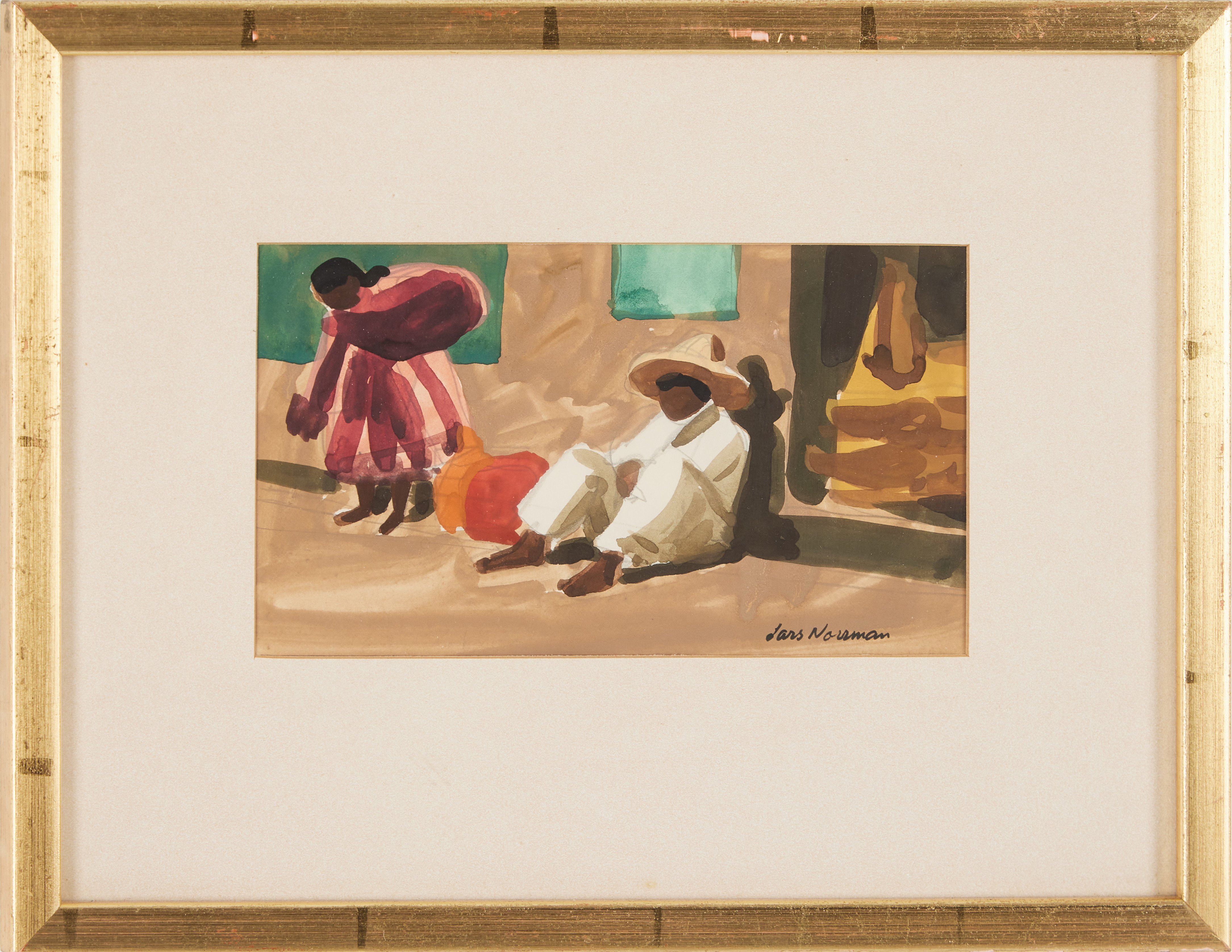 LARS NORRMAN. "Mexiko" 40, gouache, signerad Lars Norrman.