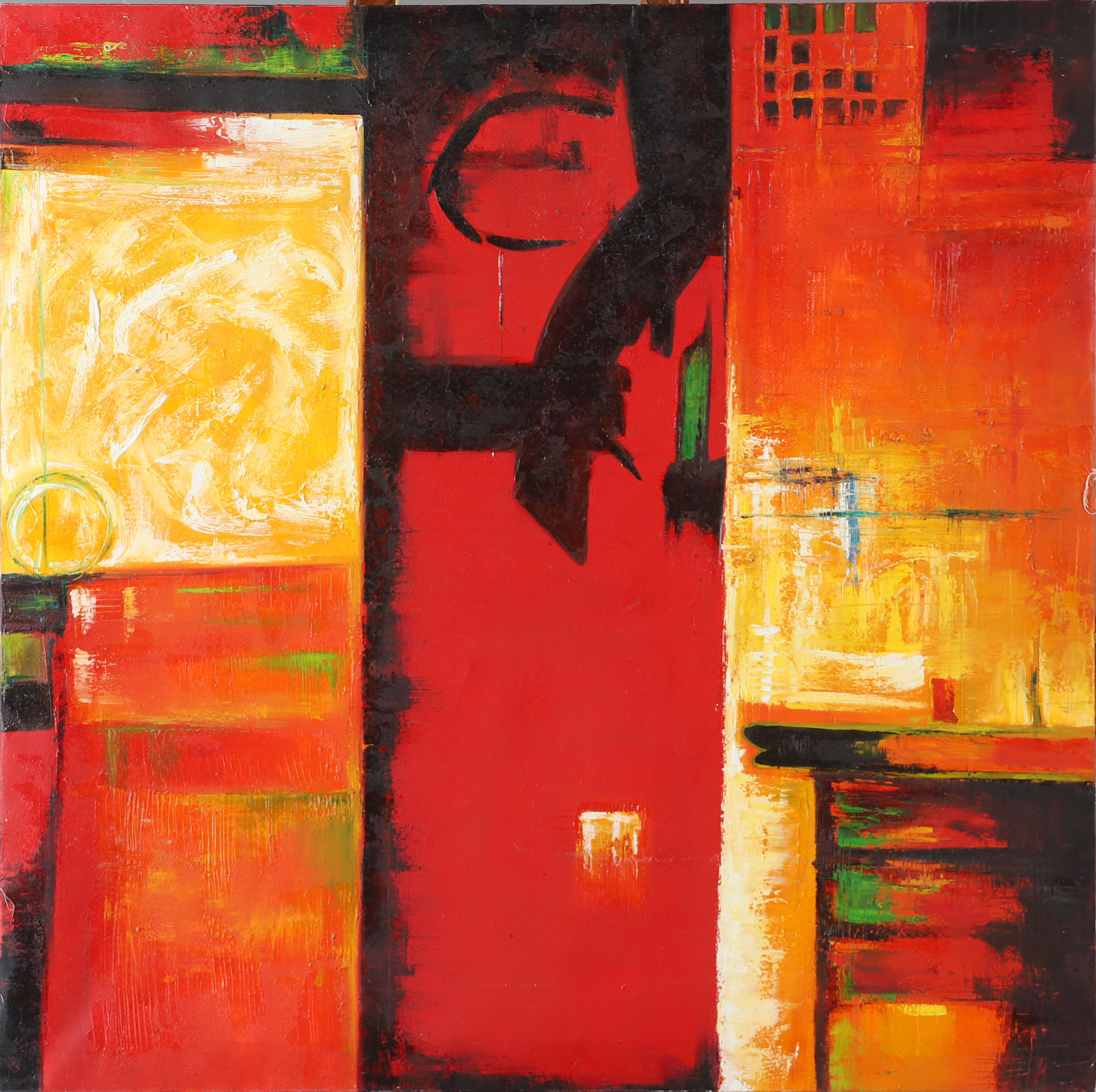 OKÄND KONSTNÄR. Komposition, olja på duk, osignerad.