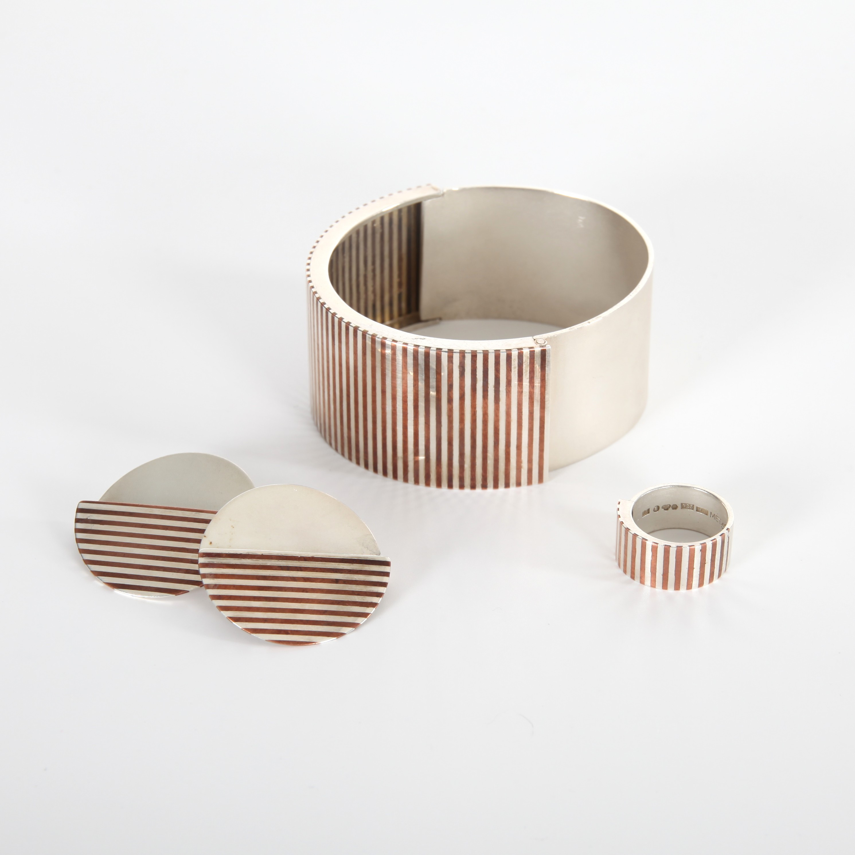 STIGBERT. Smyckesset, 3 delar, Sterlingsilver, Heribert Engelbert, 1986.