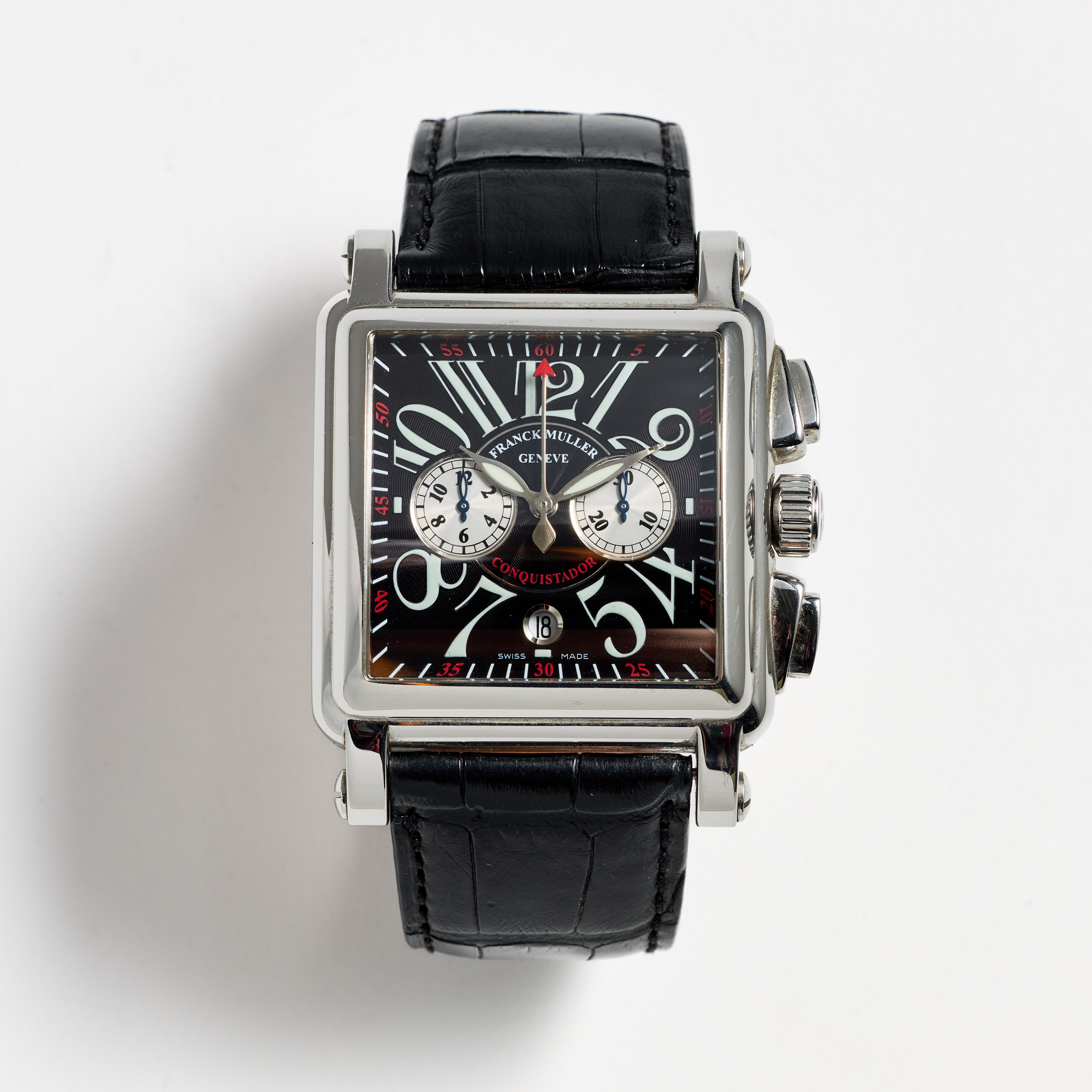 FRANCK MULLER, Conquistador, Cortez, armbandsur, 41 x 41 (53,5) mm, stål, certifikat (ej ifyllt), ca 2003.