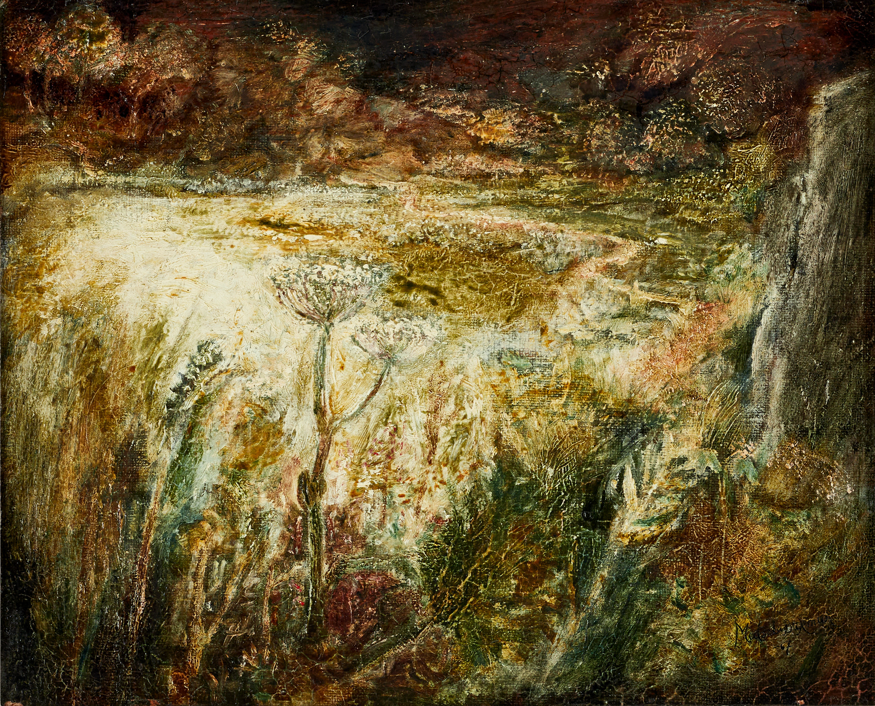 MATSOLA BURMAN (1925-2008). "Angelicamåne", signerad och daterad -67, olja på duk.