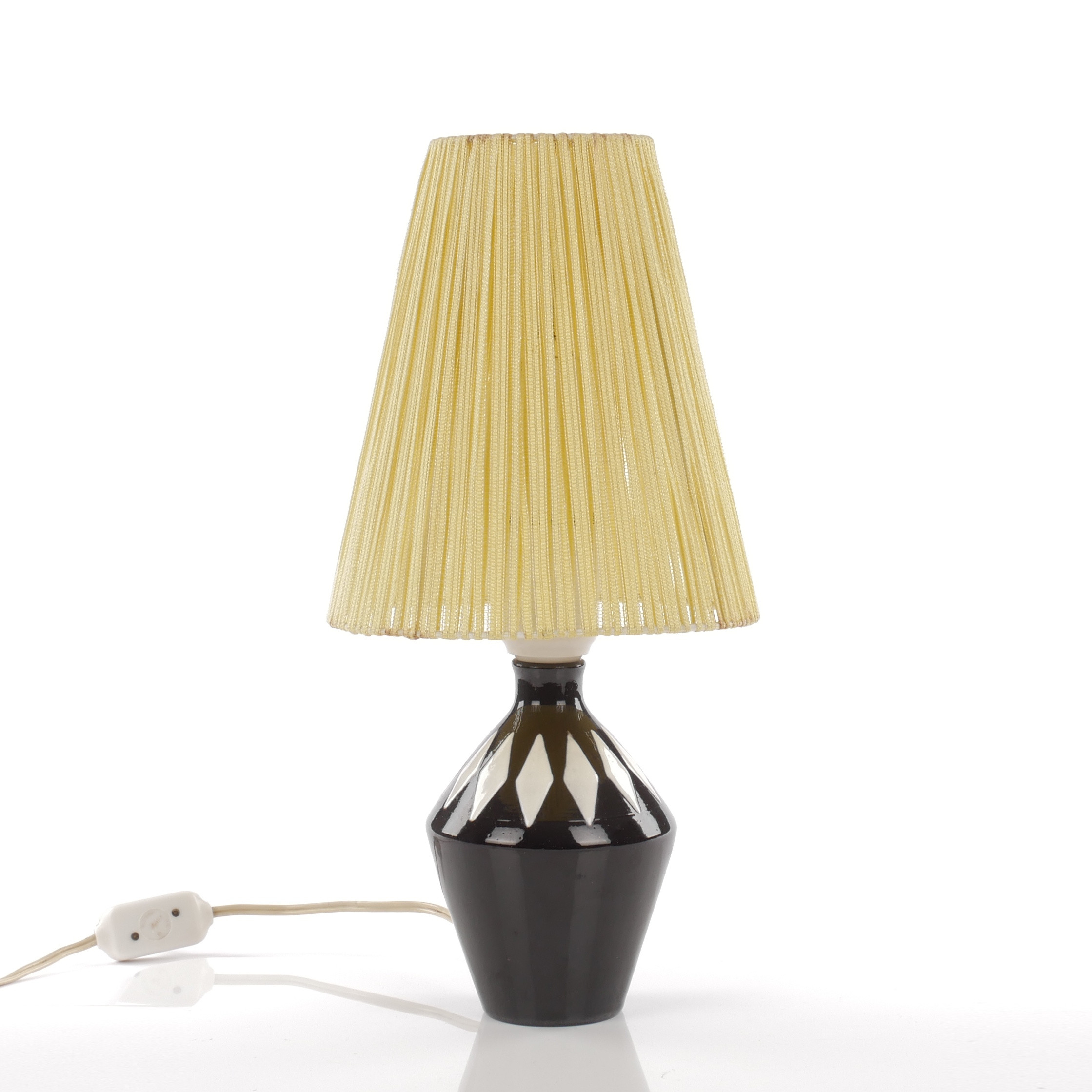 VIKING GÖRANSSON. Bordslampa, glaserat gods., Upsala Ekeby, 1950-tal.