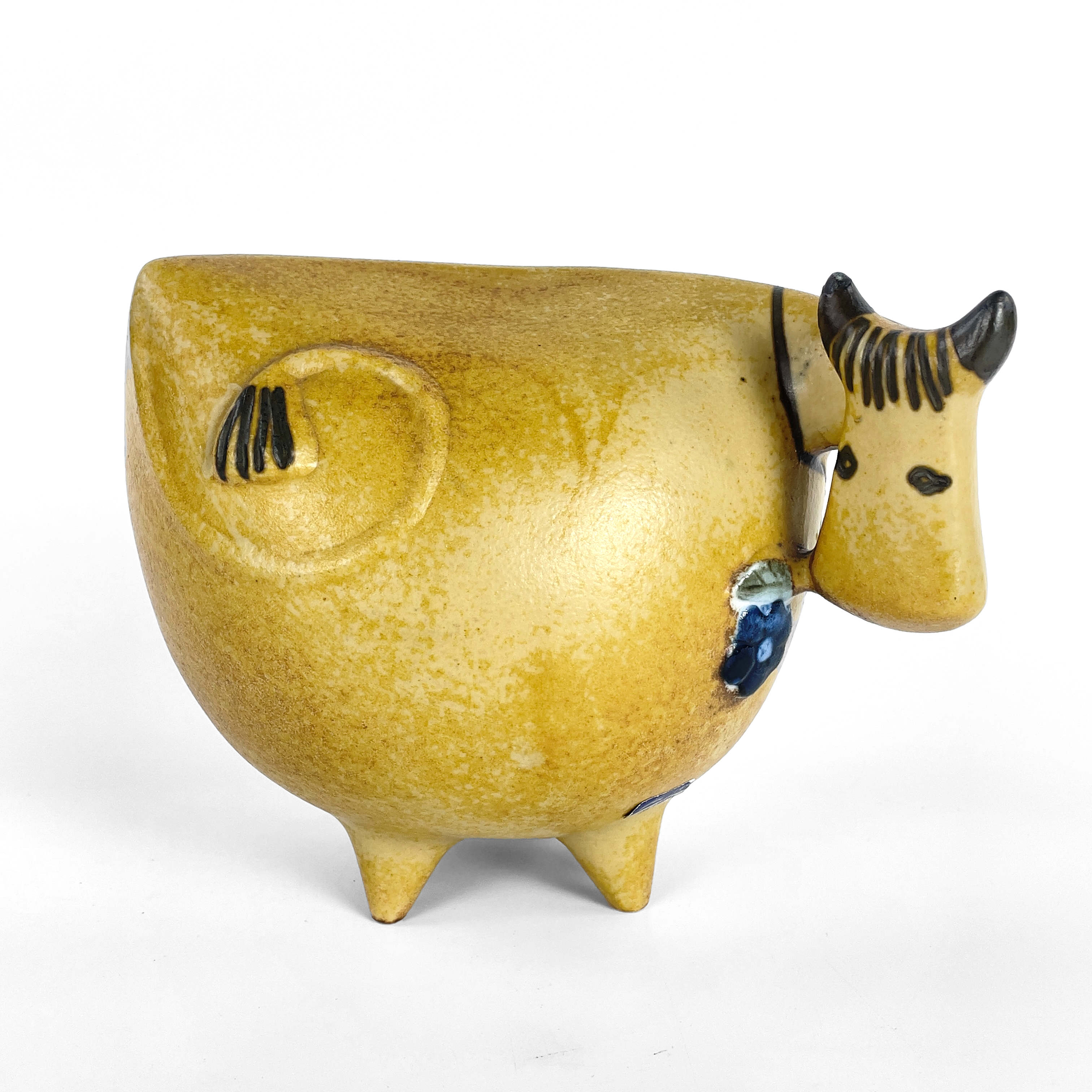 LISA LARSON. Figurin, "Ko" ur serien "Stora Zoo", stengods, Gustavsberg.