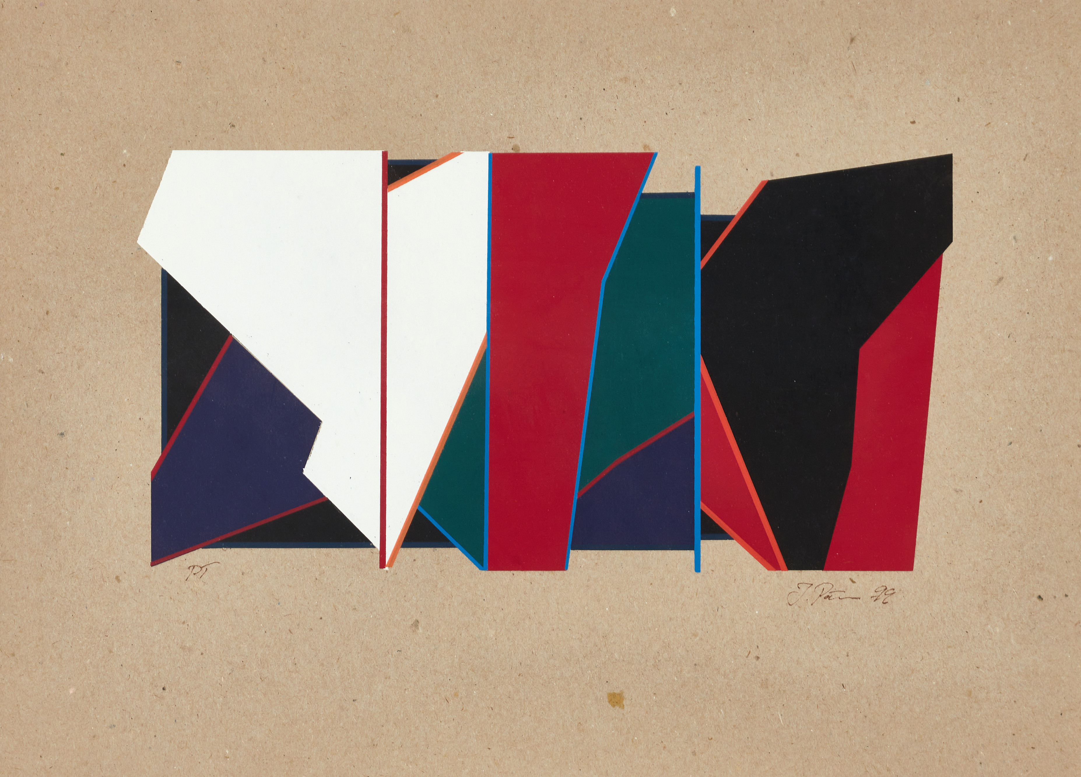 ILKKA PÄRNI (FÖDD 1959). Geometrisk komposition, signerad och daterad I. Pärni- 99, PT, serigrafi.