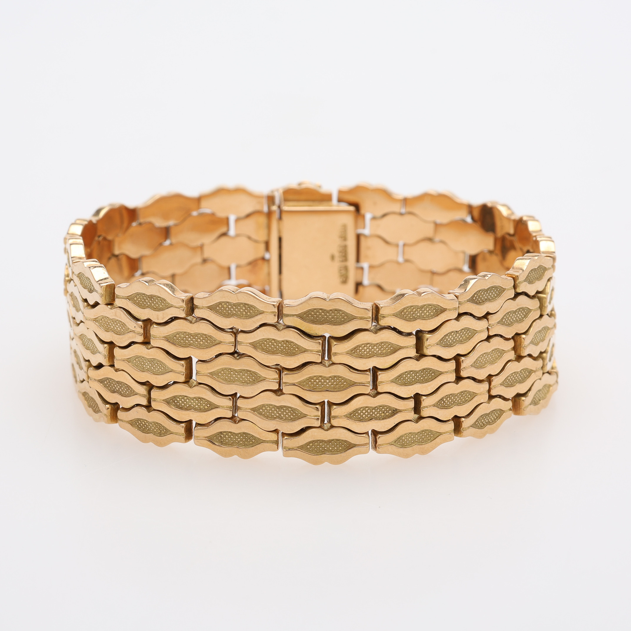 ARMBAND, FANTASILÄNK, 18K GULD, ITALIEN, VIKT CA 37 GRAM.