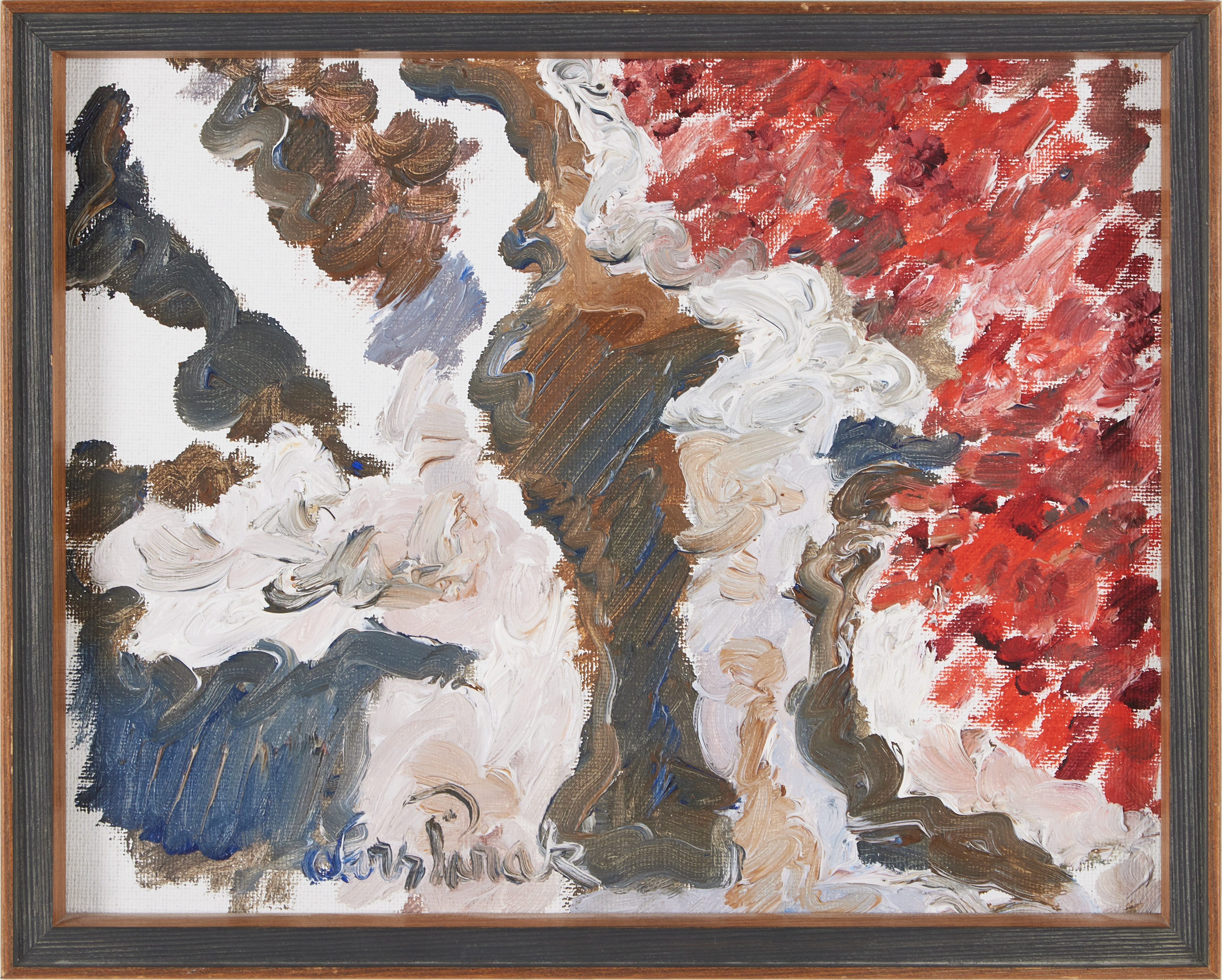 LARS PIRAK. abstrakt komposition, olja på duk, signerad.