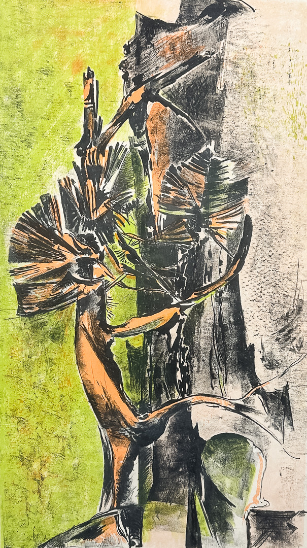 SVEN-ERIK JOHANSSON. LITOGRAFI, Provtryck, Signerad och daterad -55.