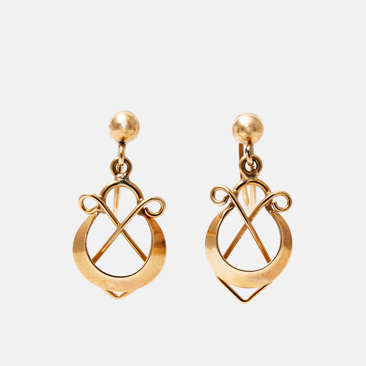 ÖRHÄNGEN, 1 par, 18 k guld, Guldvaruhuset Aktiebolag, Stockholm, 1958-1959, med skruvmekanism.