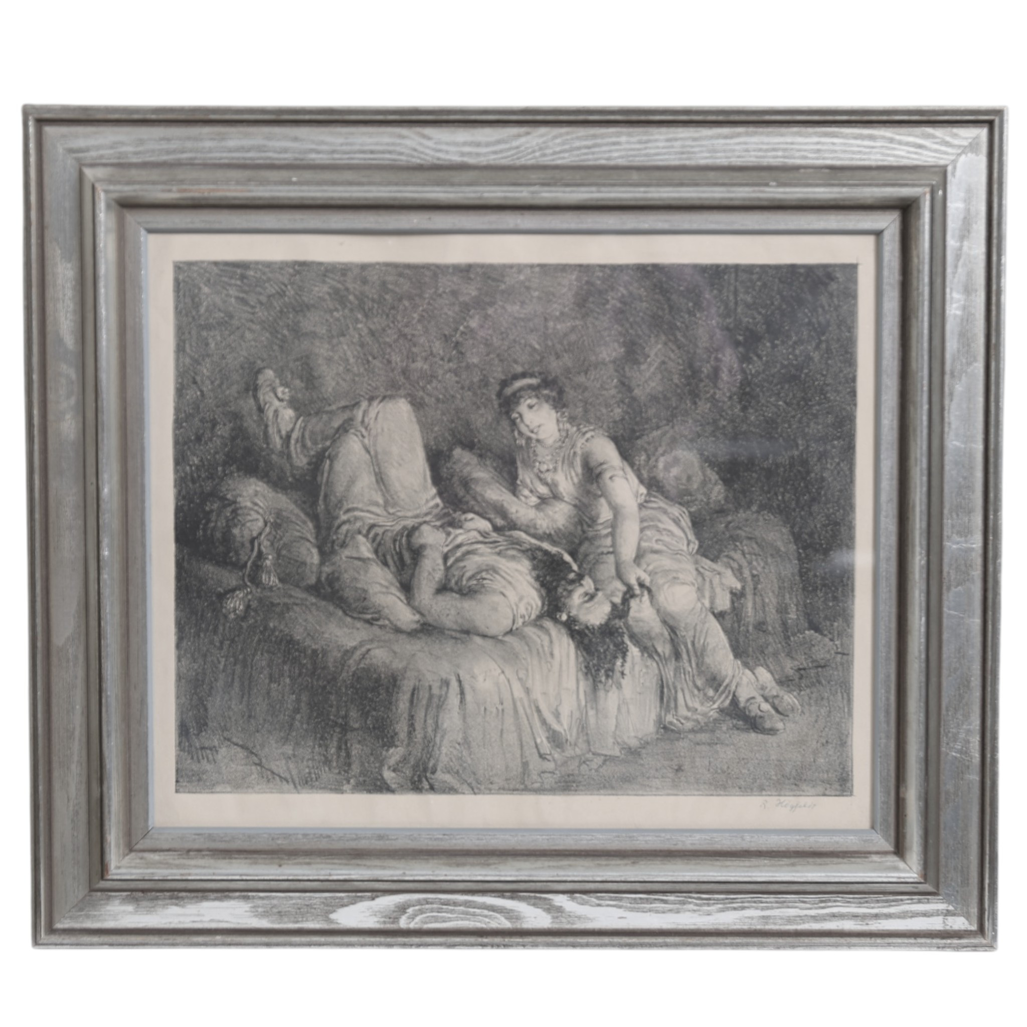 ROBERT HÖGFELDT. Kärlekspar, litografi, signerad.