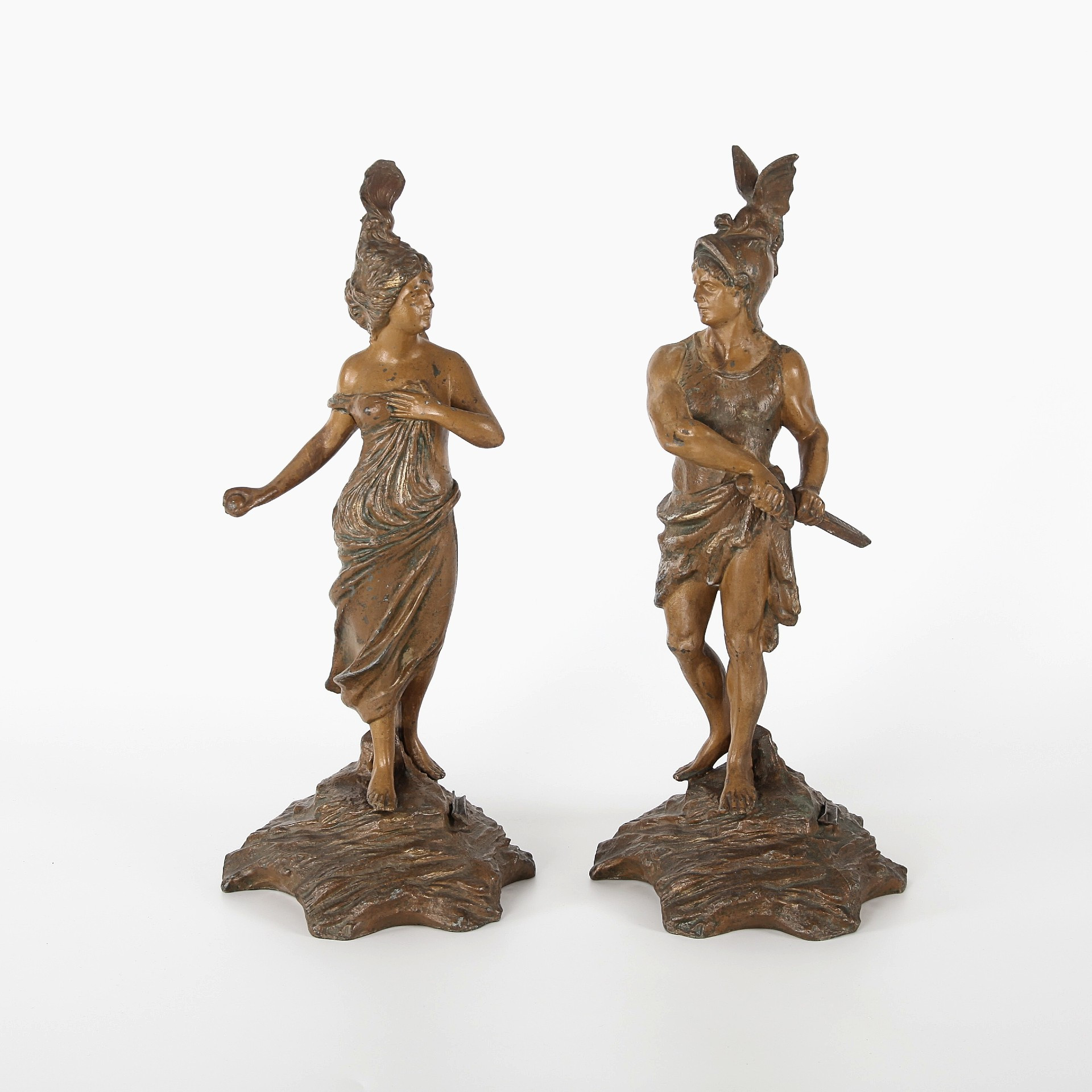 STATYETTER, 1 par, Frankrike, 1800-talets senare del.