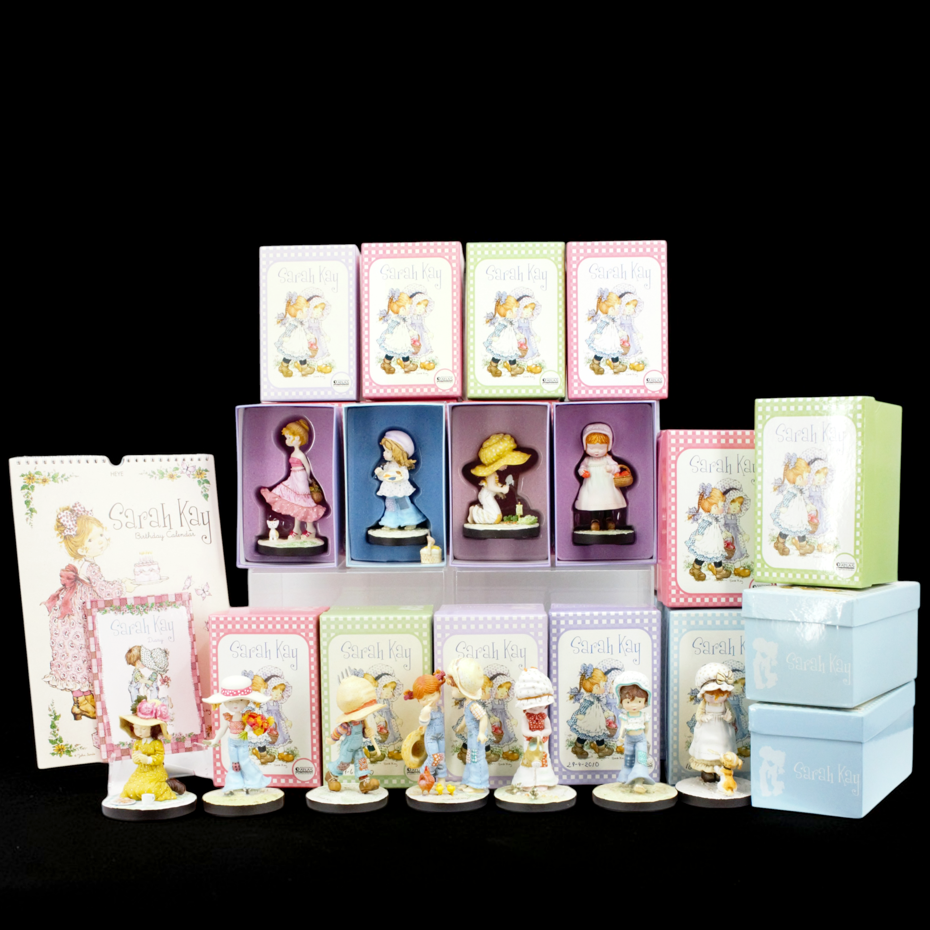 SAMLARFIGURINER, 29 st, konstmassa, efter Sarah Kay, Atlas Collection, 2000-tal.