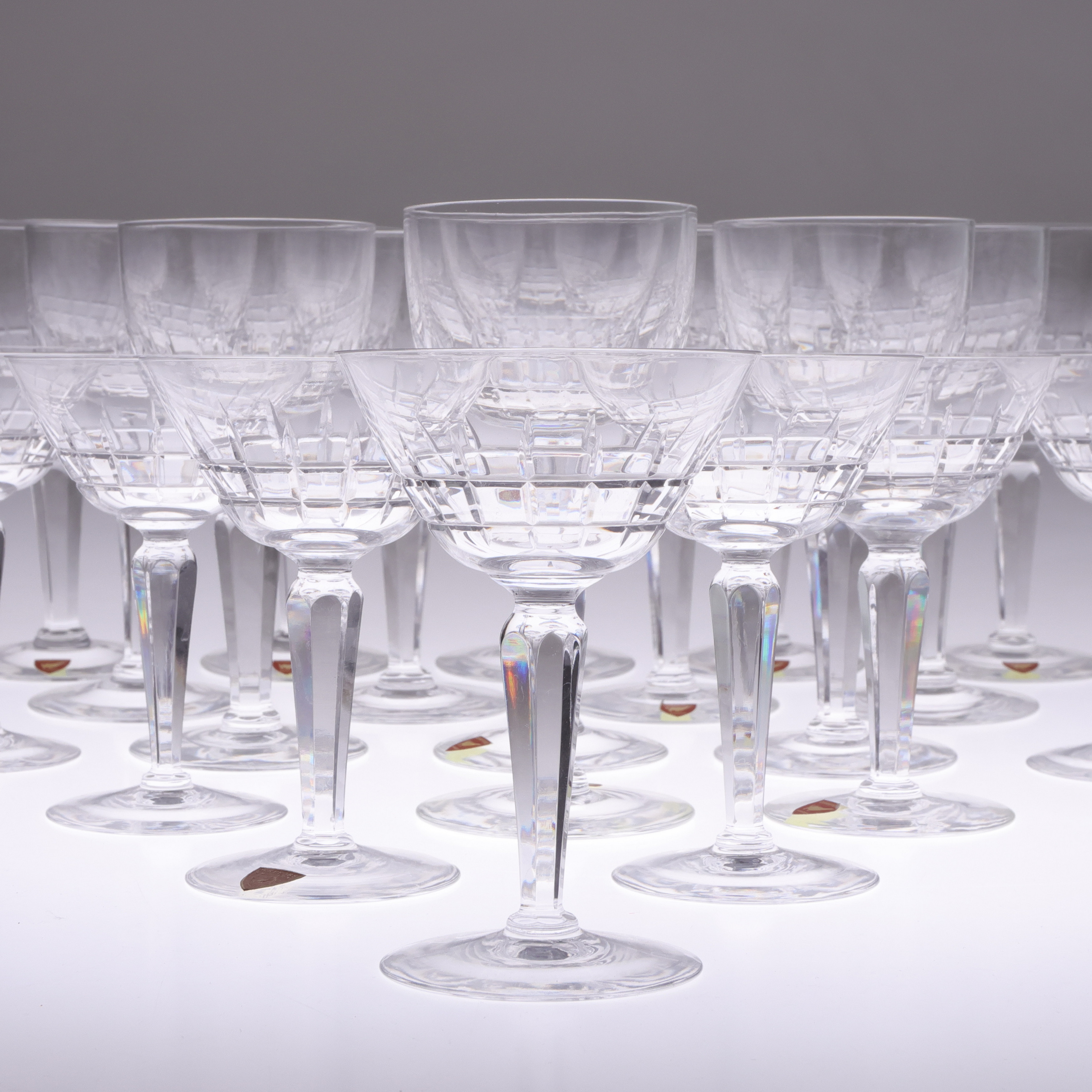 GLASSERVIS, 24 delar, "Staket", Orrefors, 1900-tal.