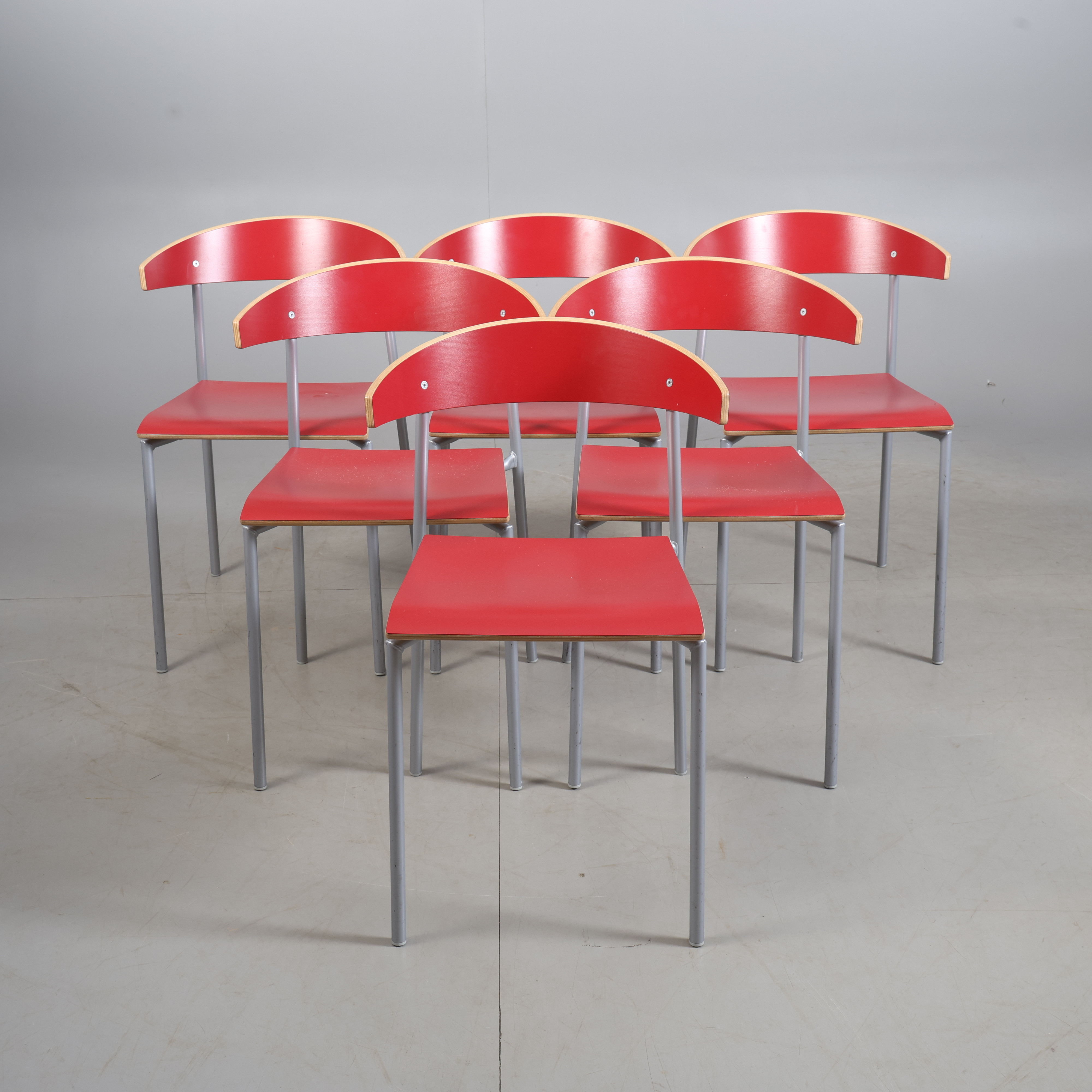 STOLAR, sex stycken stapelbara, etikettmärkta Kinnarps "Riff".