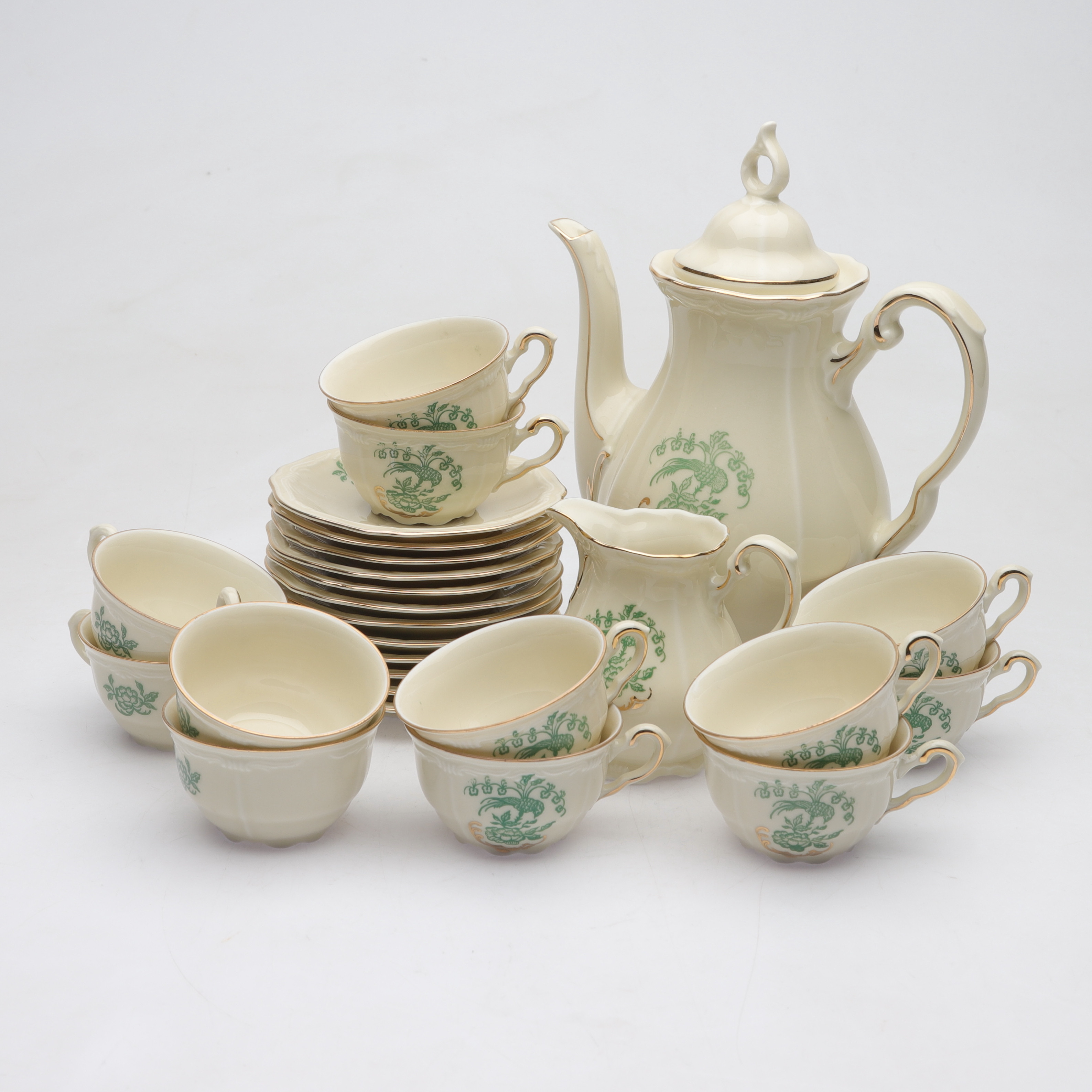 MOCCASERVIS, delar, porslin, Bavaria, 1900-talets första hälft.